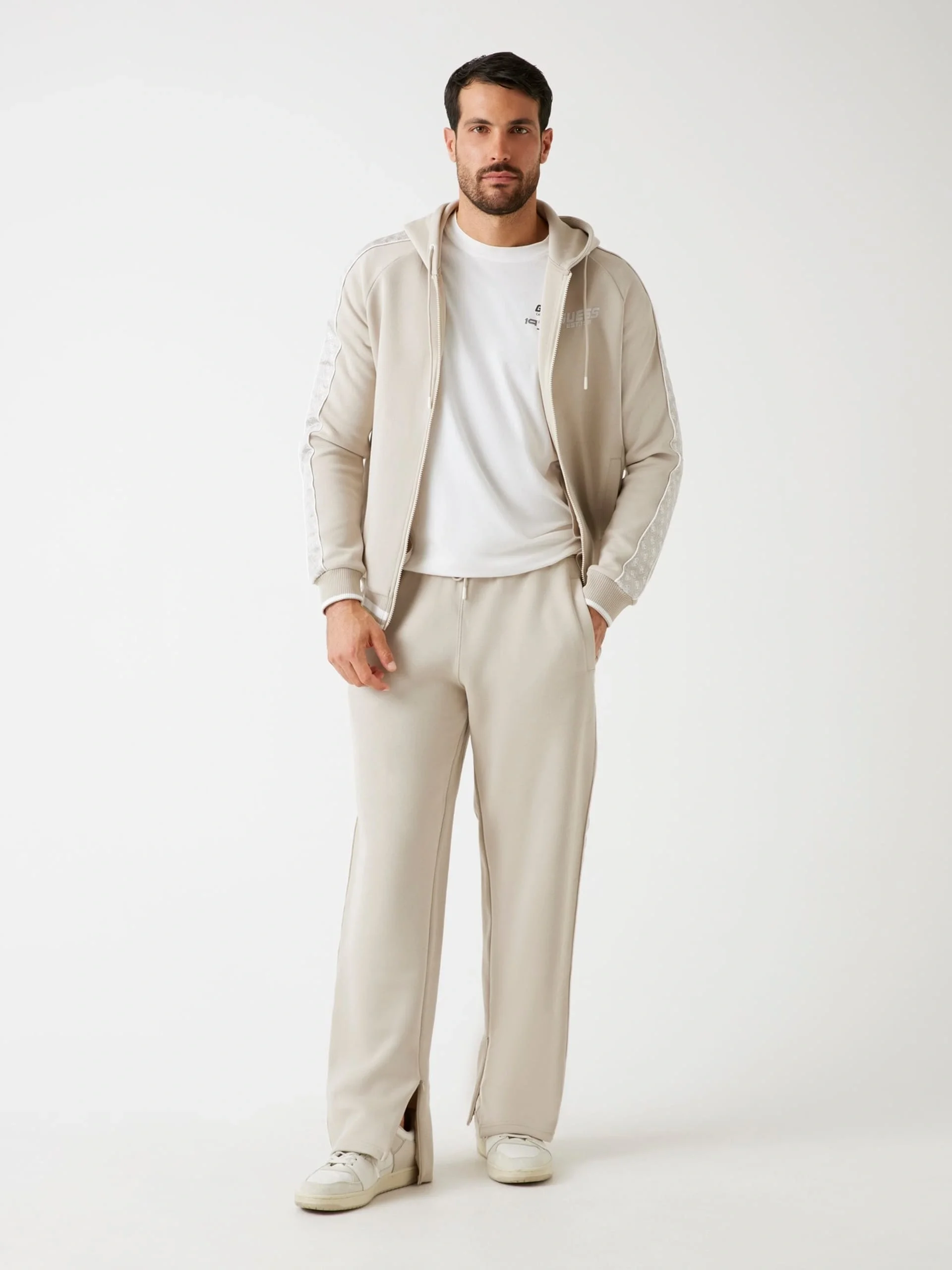 Guess Finlo Erkek Bej Aktif  Eşofman Üstü Z5BQ12KB3P2-G9D0