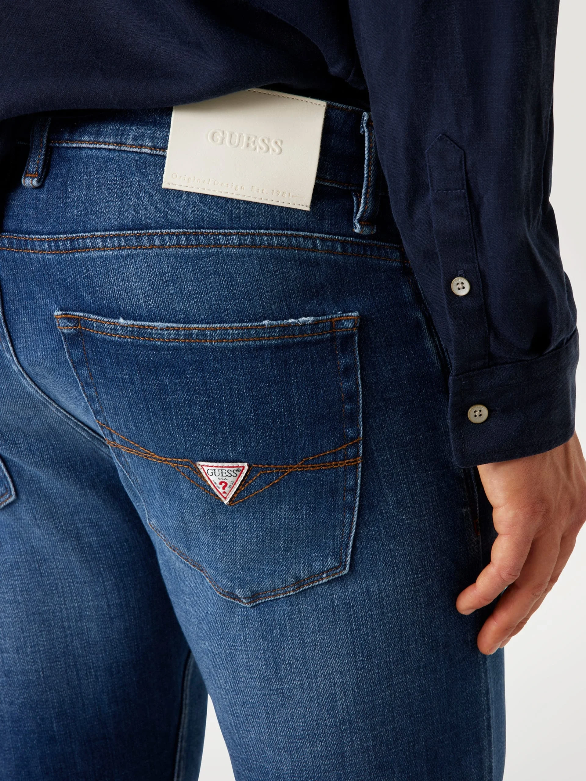 Guess Finnley Erkek Lacivert Slim Fit Jean M5YAS2D5QB1-CULR