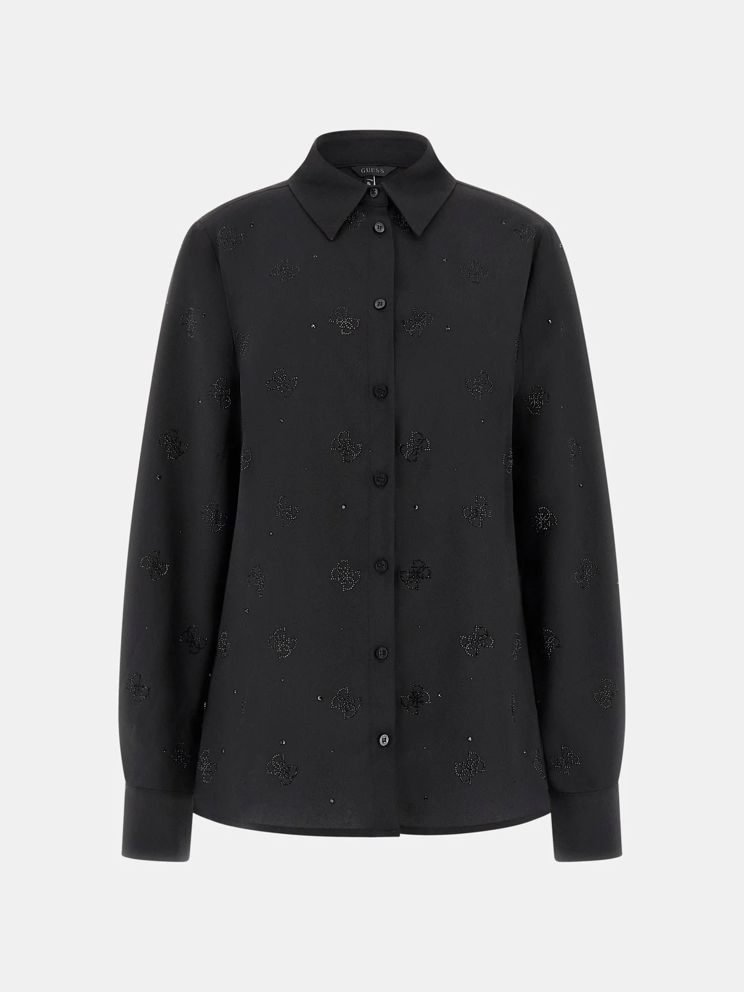 Guess Flore Kadın Siyah Regular Fit Gömlek W5BH80W2982-JBLK