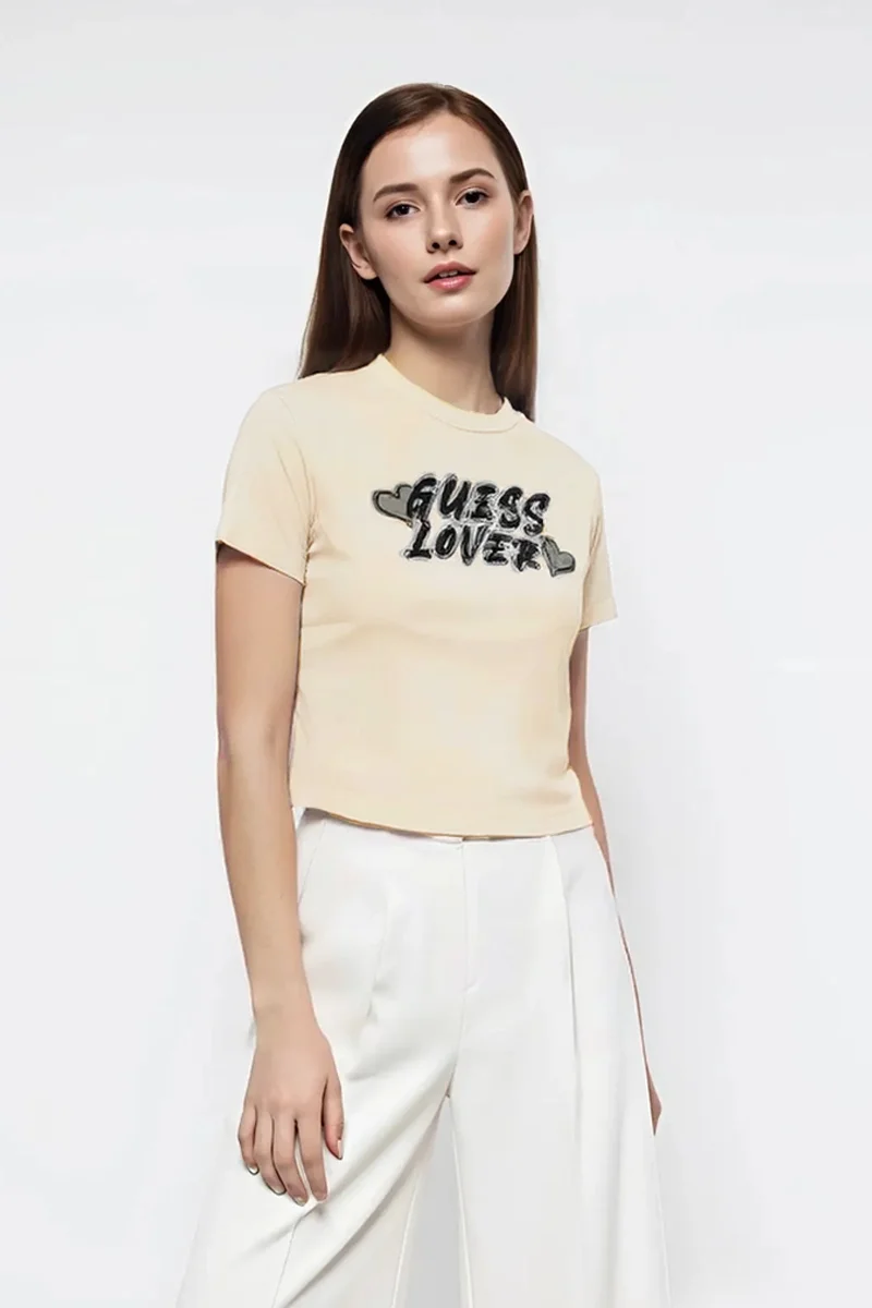 Guess Fosca Kadın Beyaz Aktif Boxy Fit T-Shirt V5BI06J1314-G1O6