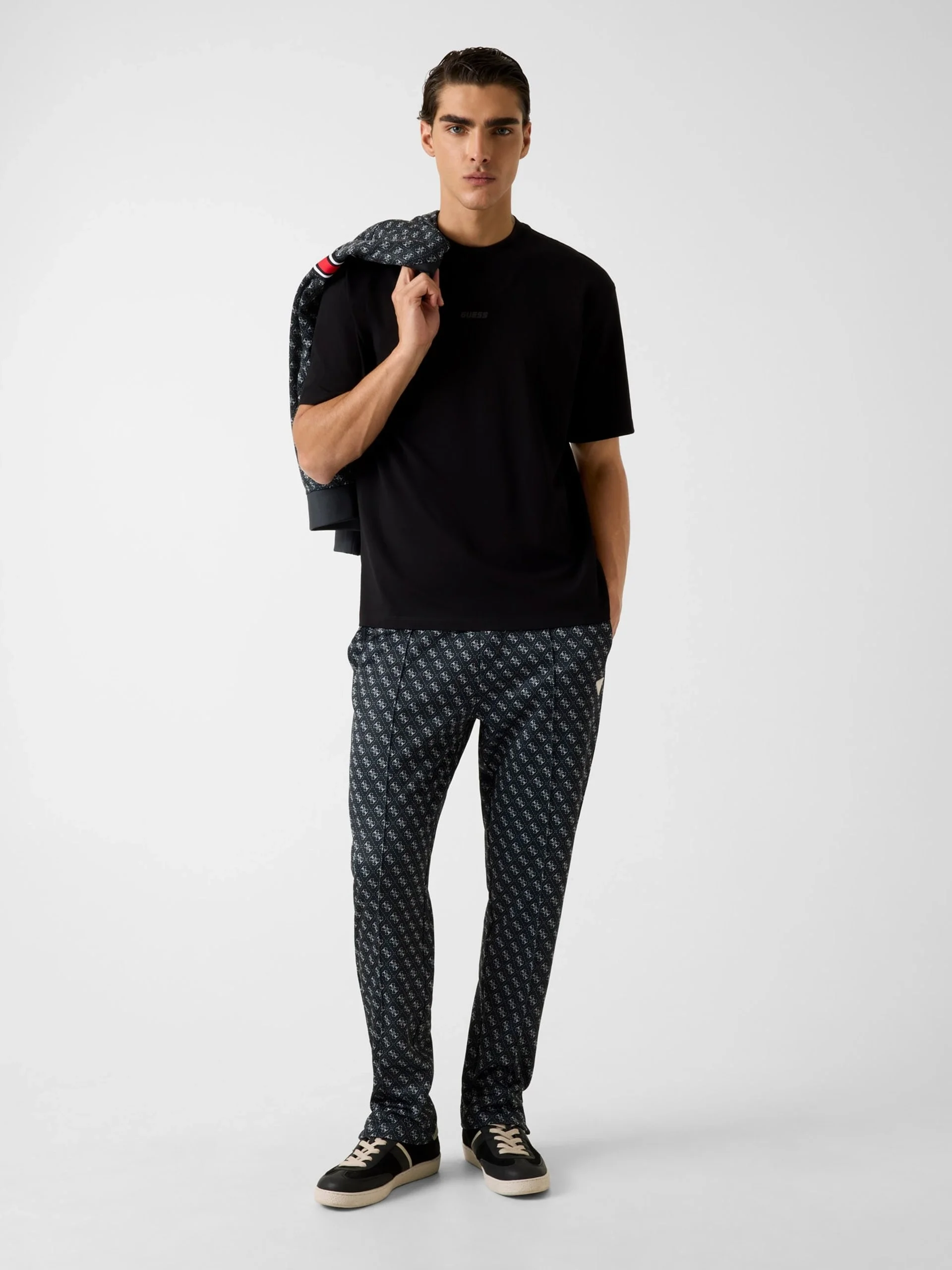 Guess Giano Bisiklet Yaka Kısa Kollu Erkek Siyah T-shirt Z6RI16I3Z14-JBLK