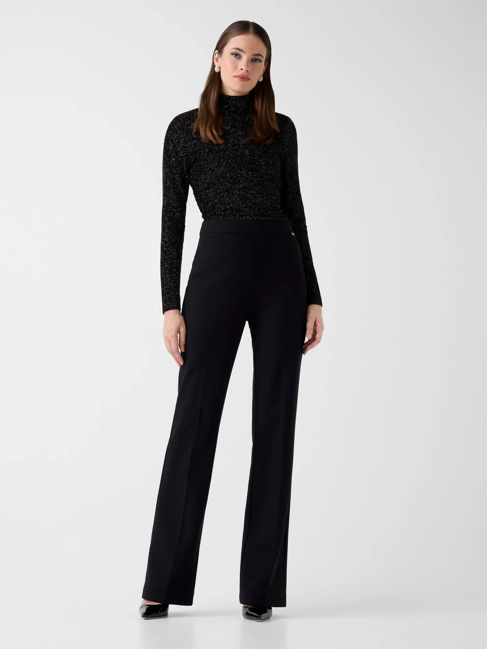 Guess Giselle Uzun Kollu Kadife Kadın Siyah Body 6RGP086359A-JTMU