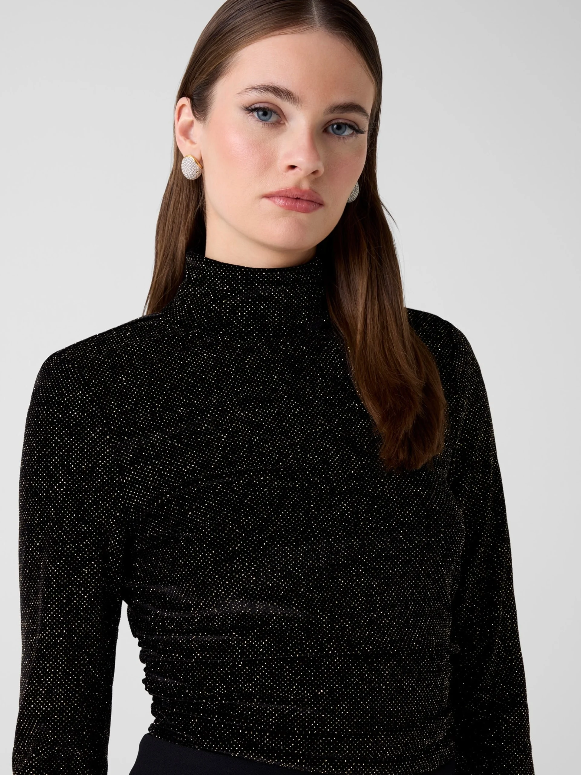 Guess Giselle Uzun Kollu Kadife Kadın Siyah Body 6RGP086359A-JTMU