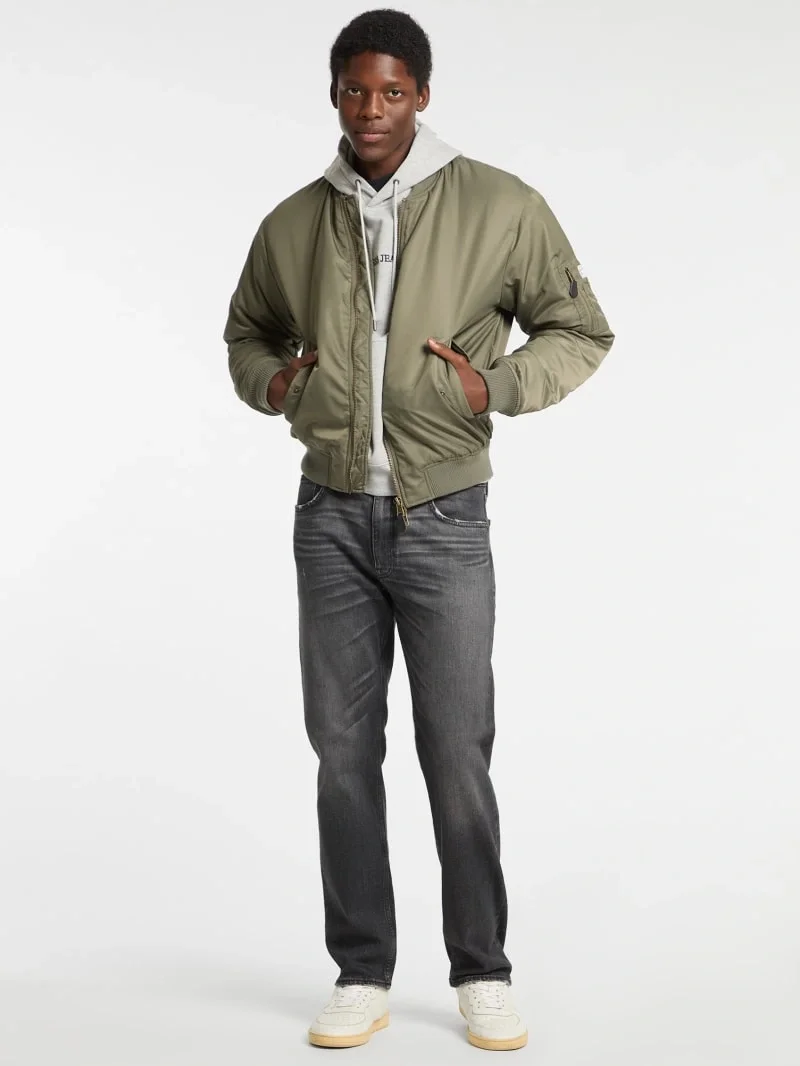 Guess Gj Bomber Erkek Haki Bomber Ceket M5RL81WHAA2-G8EV