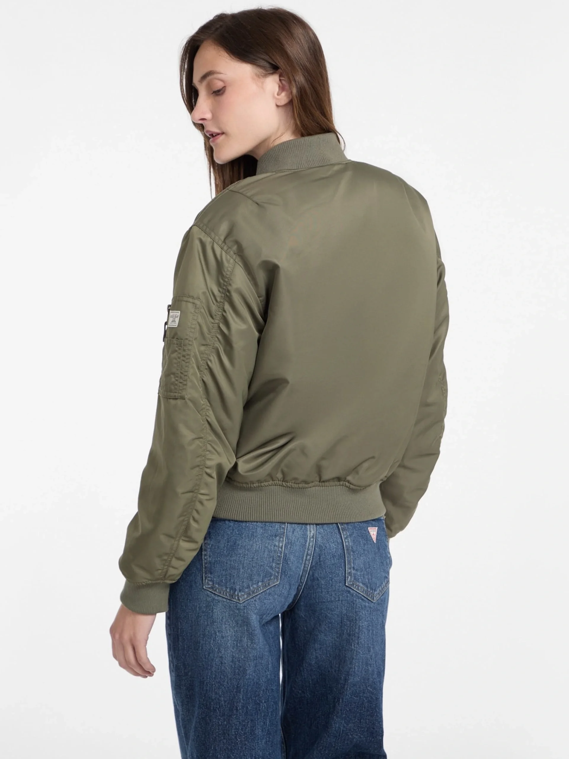 Guess Gj Bomber Kadın Haki Bomber Ceket W5RL81WHAA2-G8EV