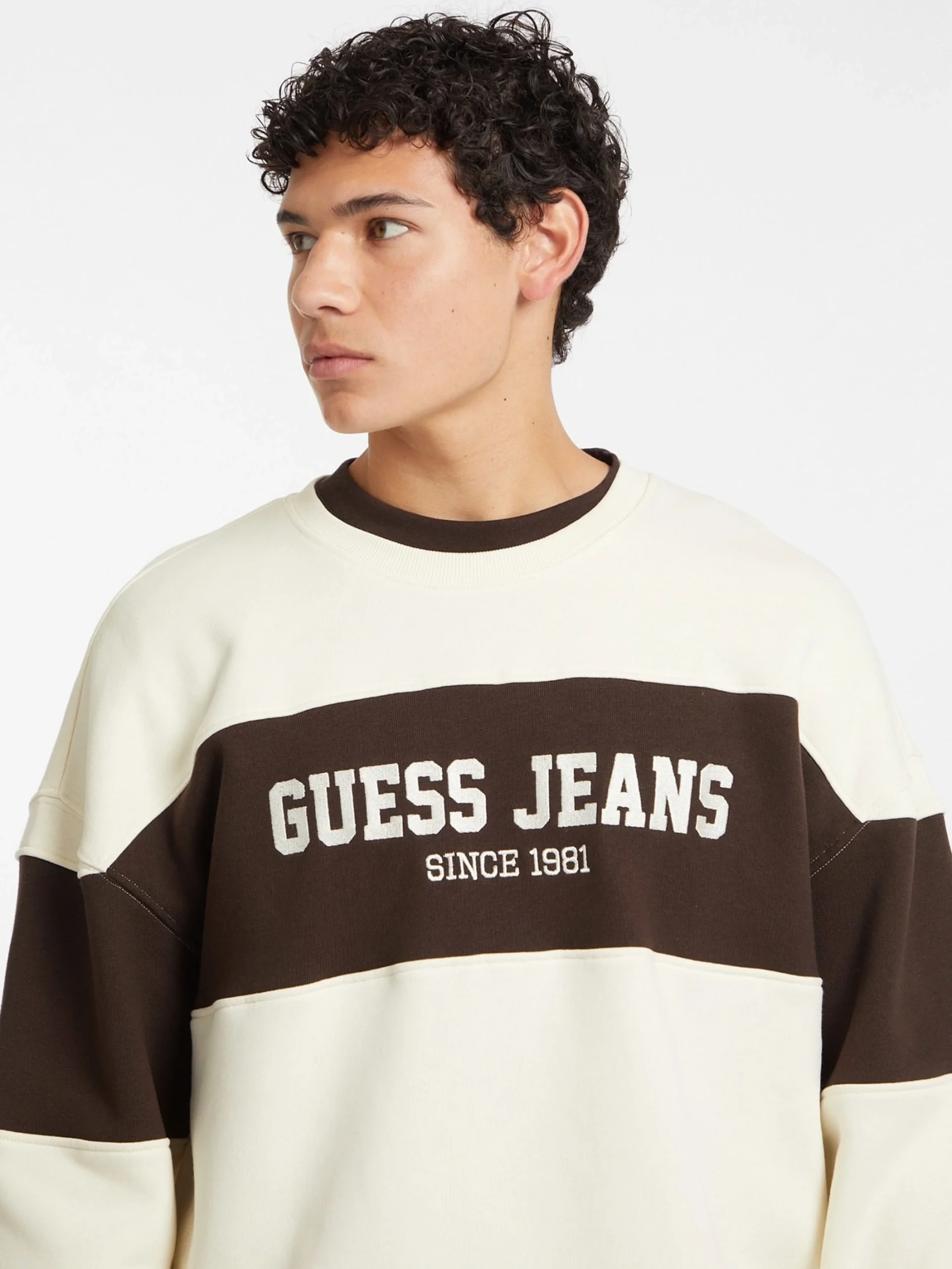 Guess Gj Cn Os Erkek Krem Sweatshirt M4BQ39K9V31-G053