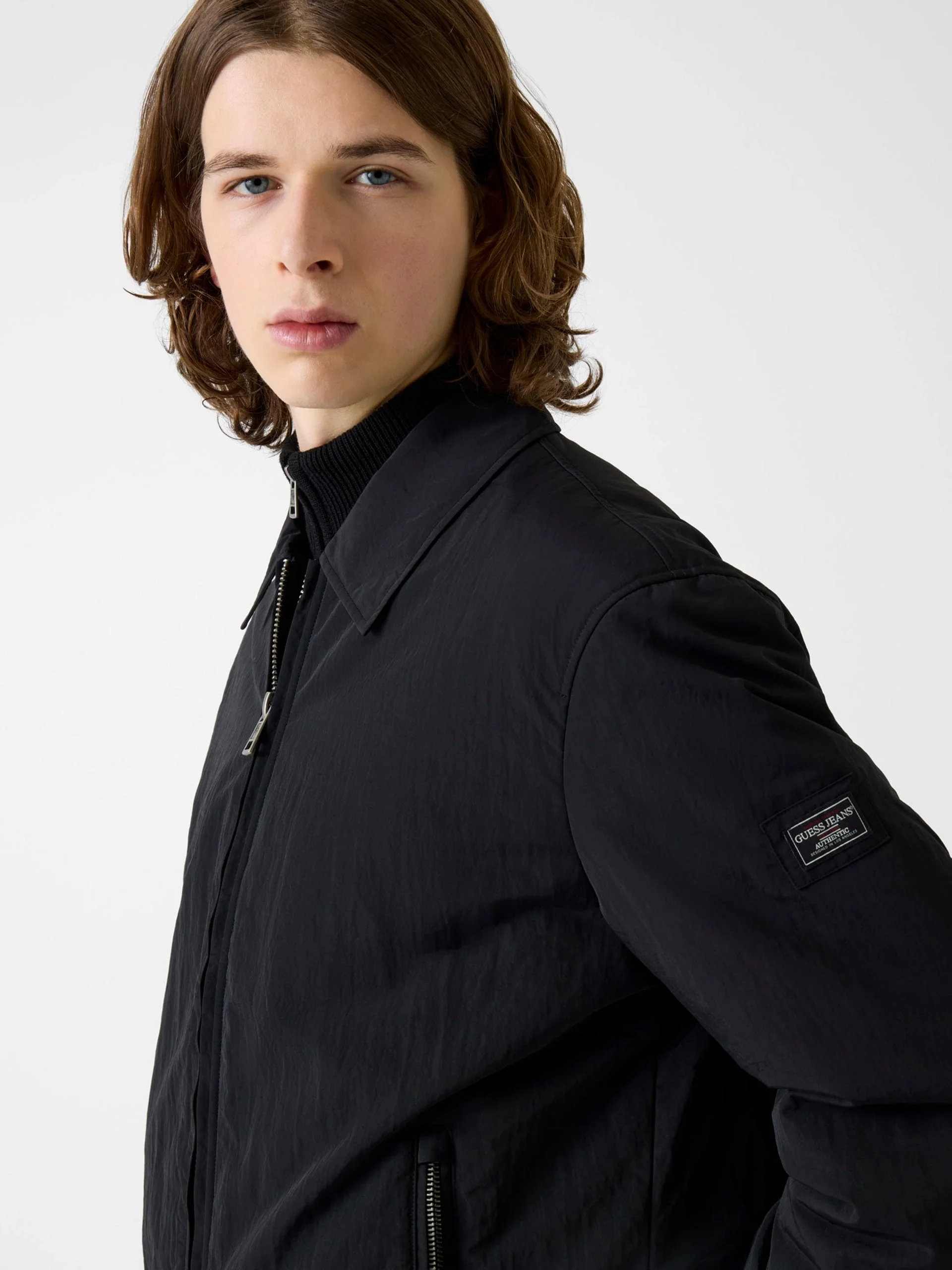 Guess GJ Dolgulu Naylon Erkek Siyah Ceket M6RL0KWGYL2-JBLK