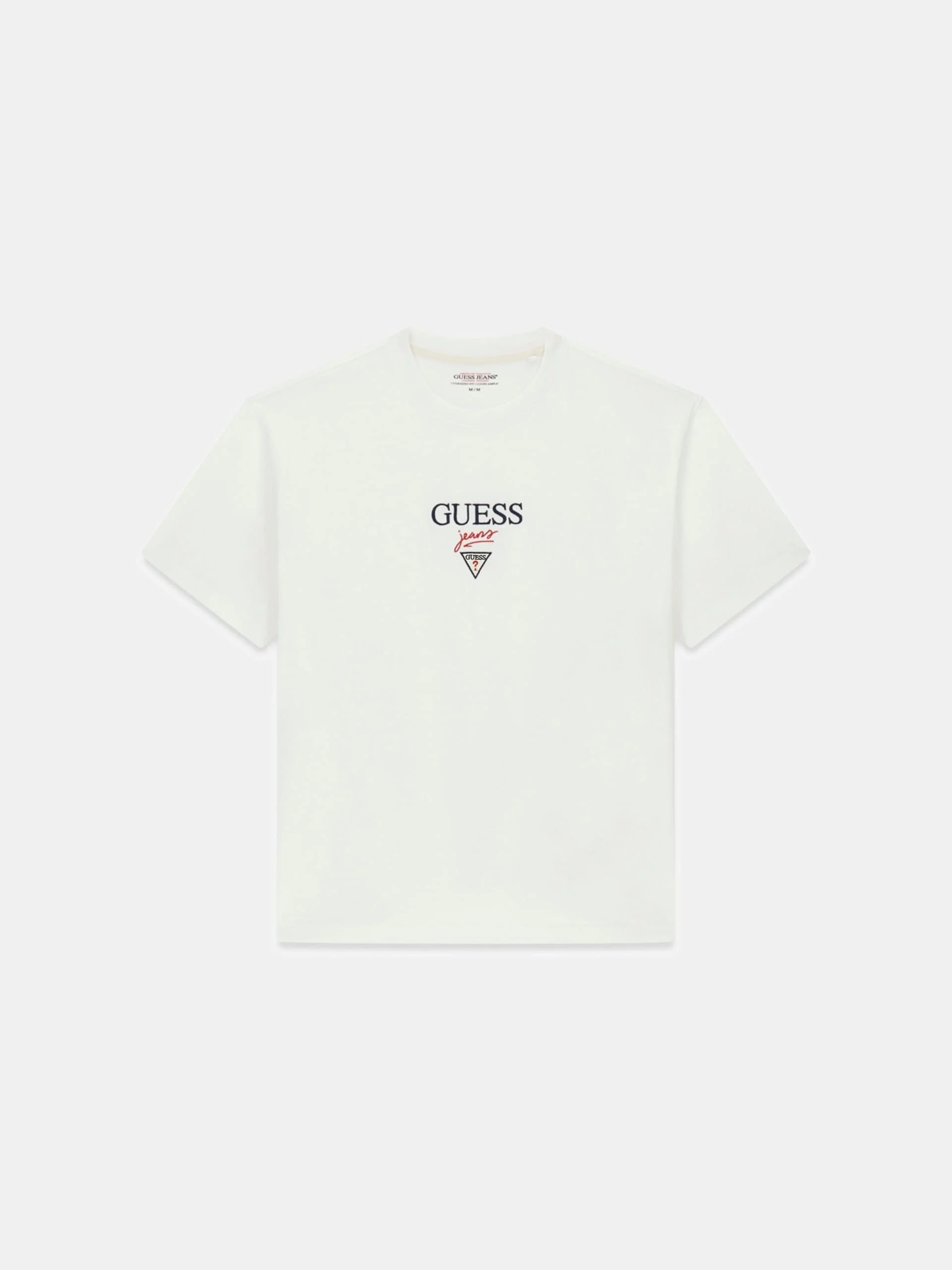 Guess GJ Kısa Kollu Büyük Beden Baker Logolu Erkek Beyaz T-shirt M6RI45K8HM0-G046
