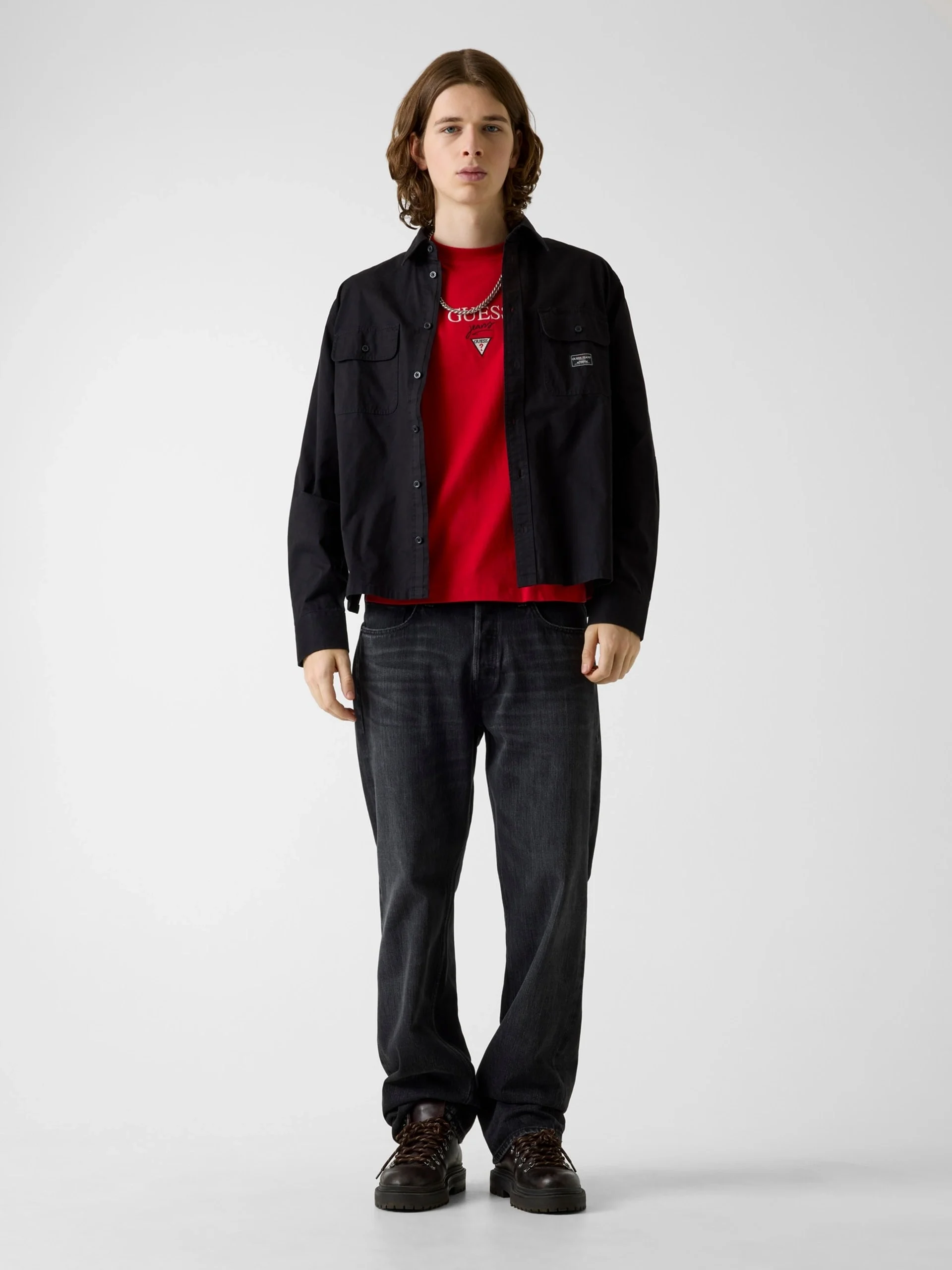 Guess GJ Kısa Kollu Büyük Beden Baker Logolu Erkek Kırmızı T-shirt M6RI45K8HM0-G585