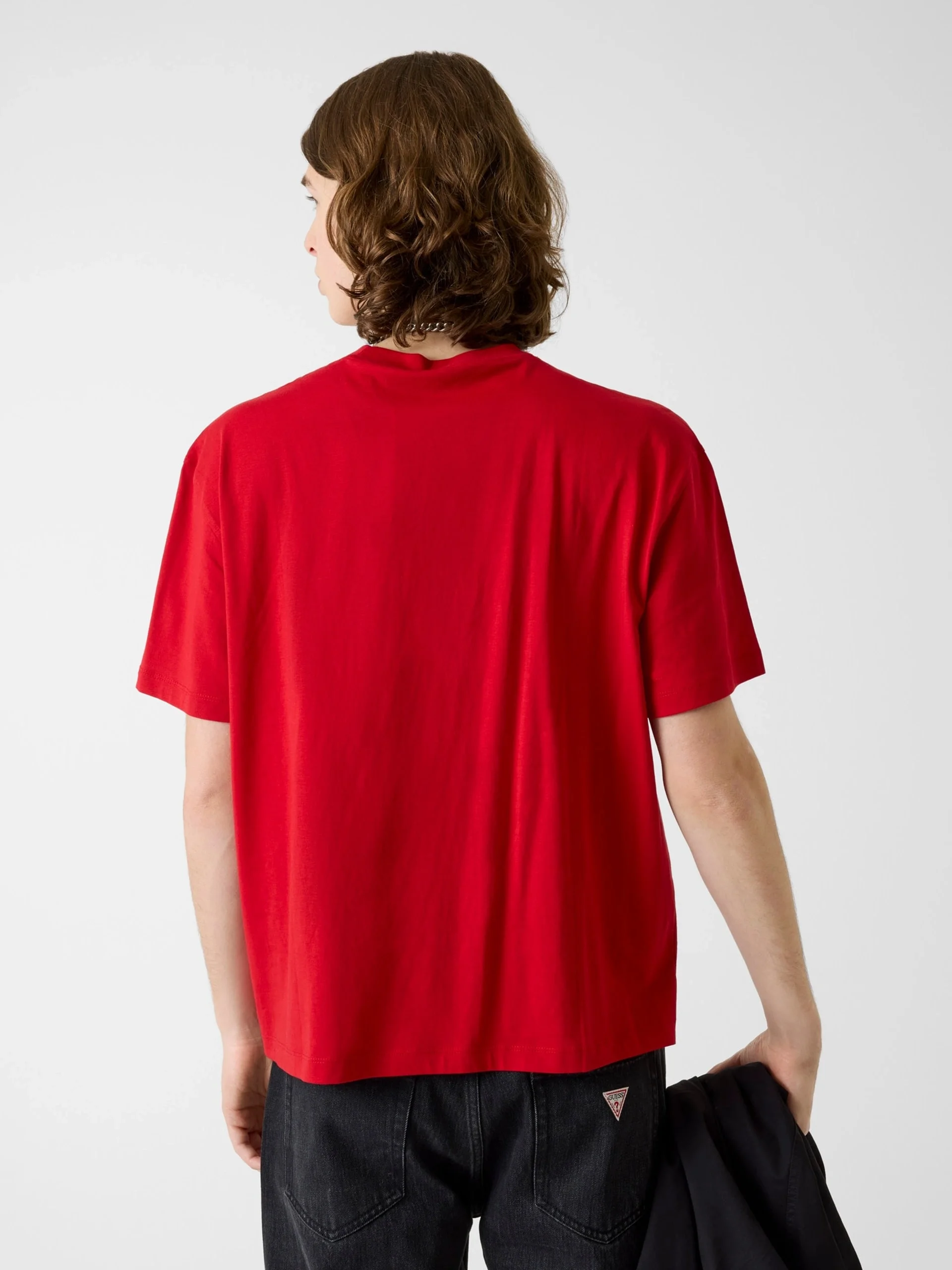 Guess GJ Kısa Kollu Büyük Beden Baker Logolu Erkek Kırmızı T-shirt M6RI45K8HM0-G585