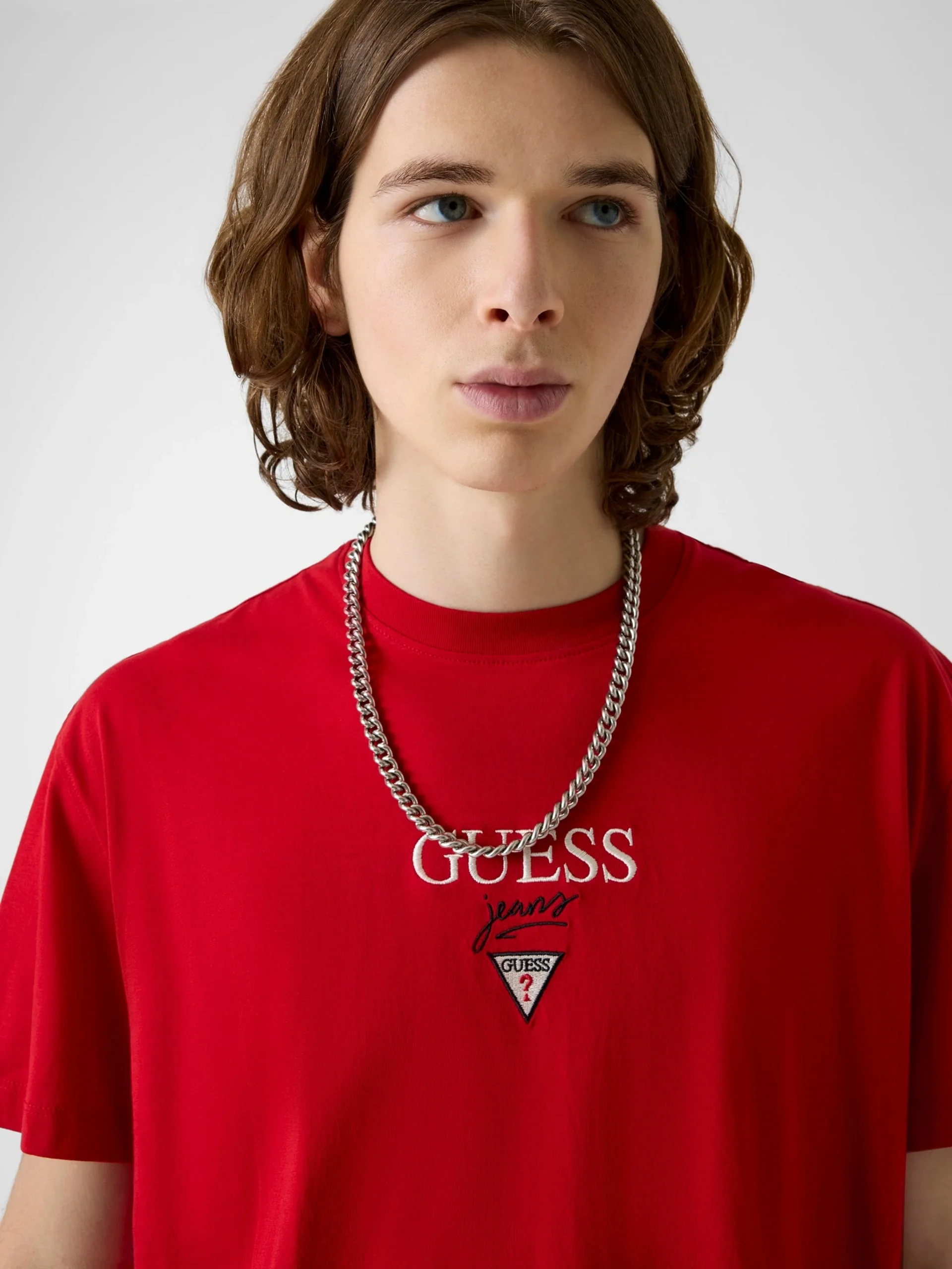 Guess GJ Kısa Kollu Büyük Beden Baker Logolu Erkek Kırmızı T-shirt M6RI45K8HM0-G585