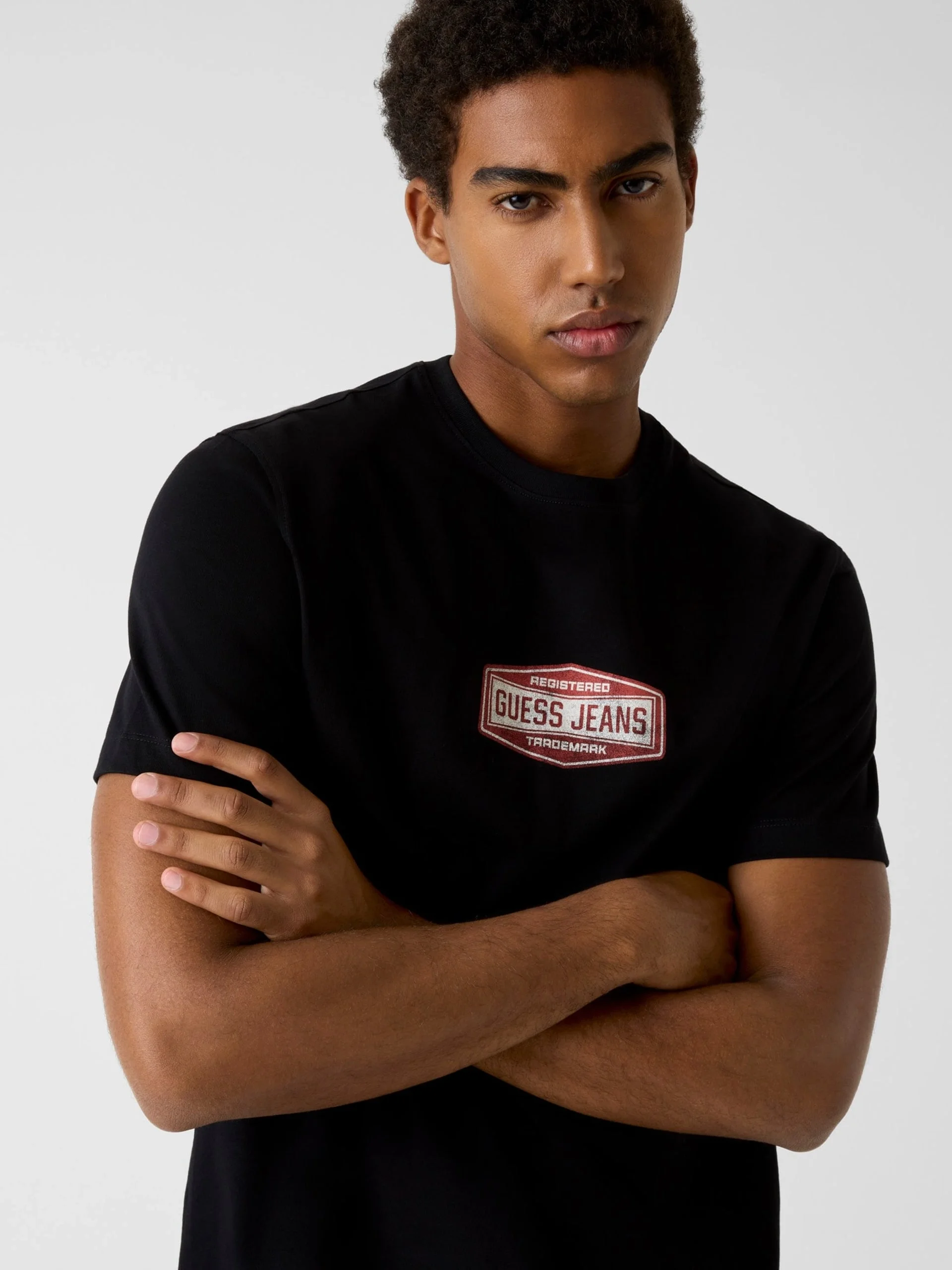 Guess GJ Normal Kesim Tescilli Marka Logolu Erkek Siyah T-shirt M6RI41K8FQ4-JBLK