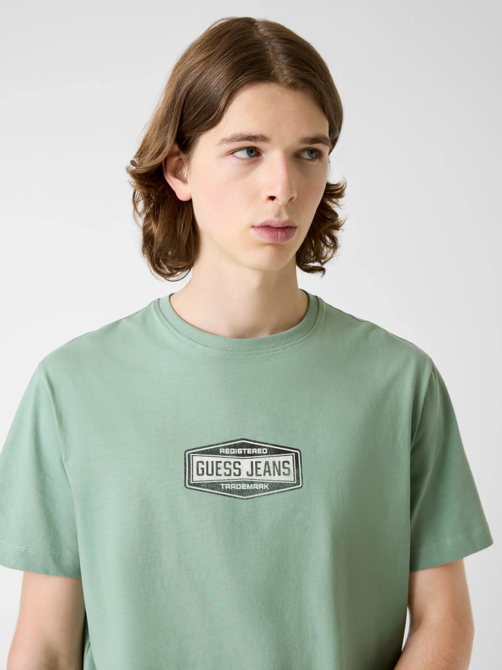 Guess GJ Normal Kesim Tescilli Marka Logolu Erkek Yeşil T-shirt M6RI41K8FQ4-G8FD