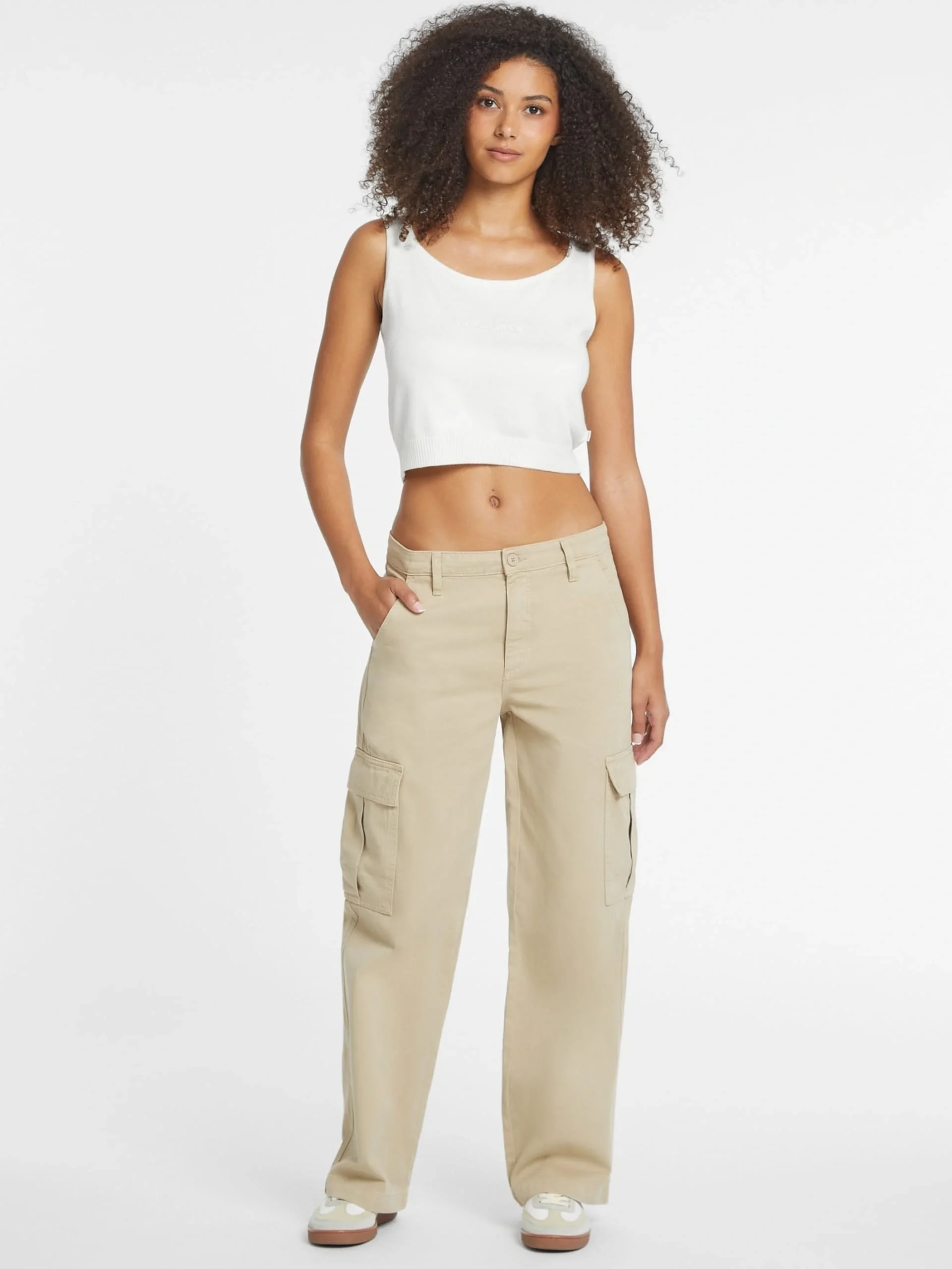 Guess Kadın Krem Rengi İpek Karışımlı Logolu Triko Atlet W4BR17Z3HO2-G293