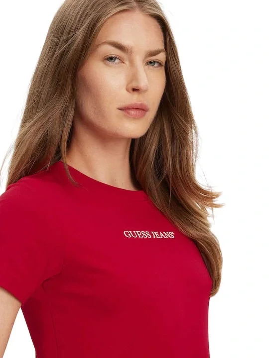 Guess Gj Ss Cn Slim Kadın Kırmızı Slim Fit T-Shirt W4YI01J1314-G585