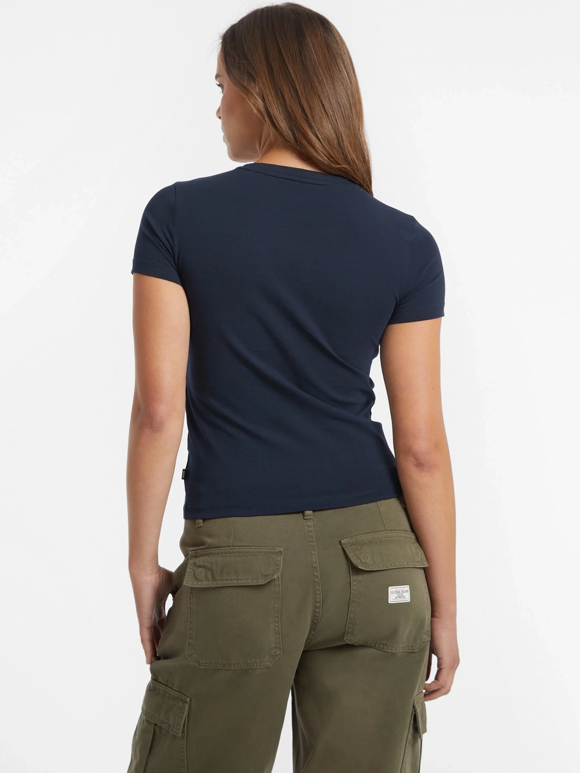 Guess Gj Ss Cn Slim Kadın Lacivert Slim Fit T-Shirt W4YI01J1314-A71W