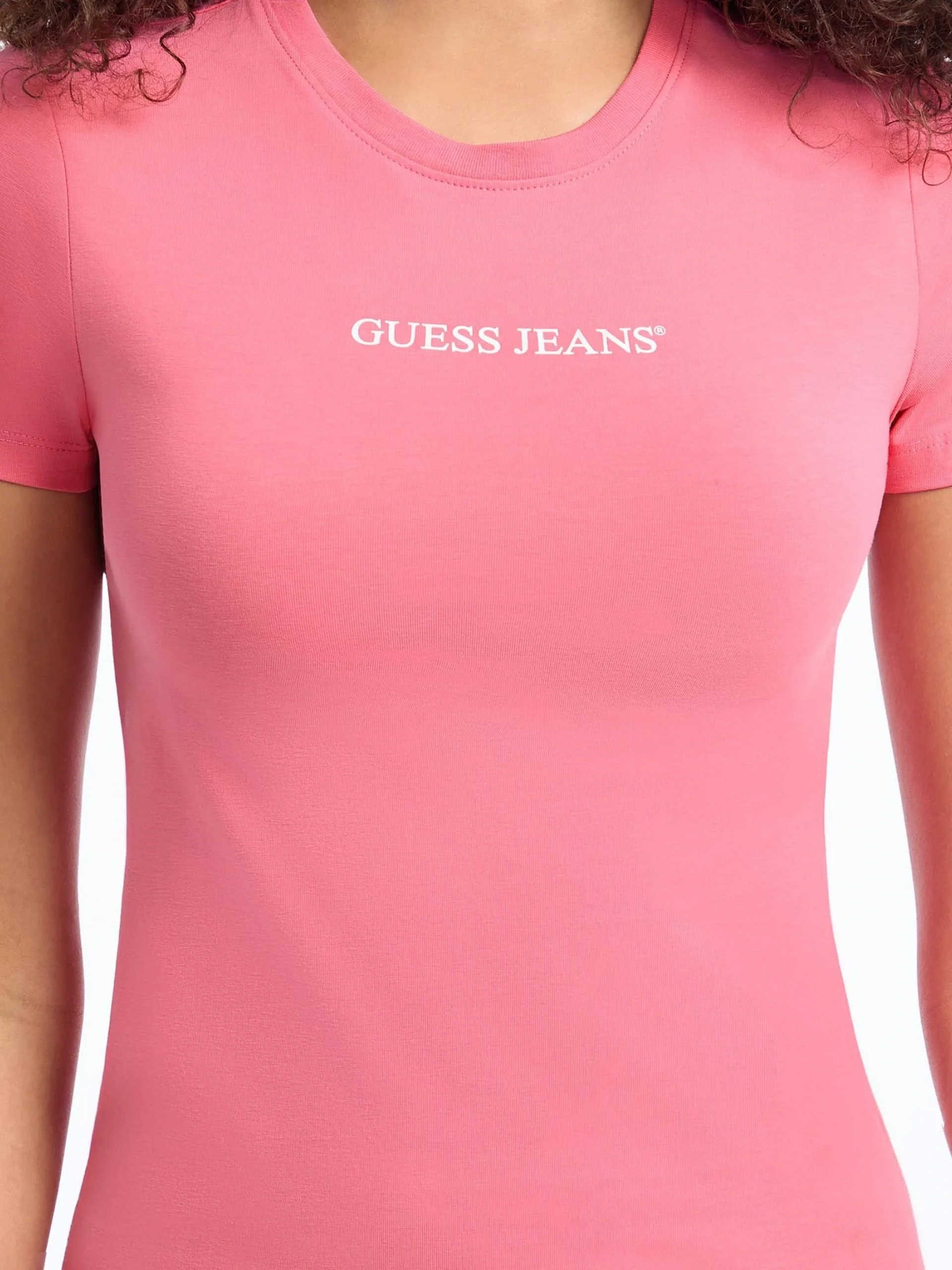 Guess Gj Ss Cn Slim Kadın Pembe Slim Fit T-Shirt W4YI01J1314-A619