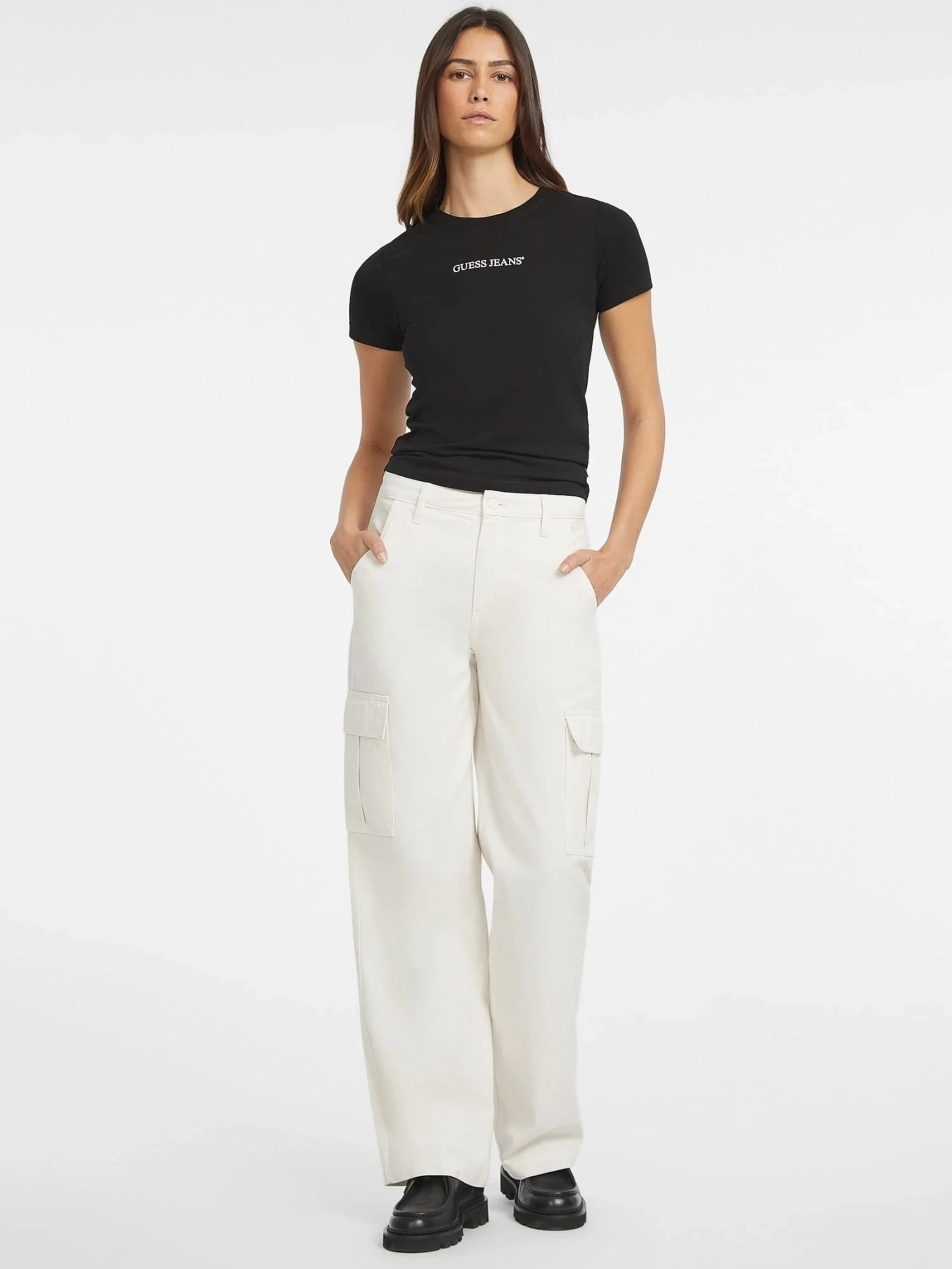 Guess Gj Ss Cn Slim Kadın Siyah Slim Fit T-Shirt W4YI01J1314-JBLK
