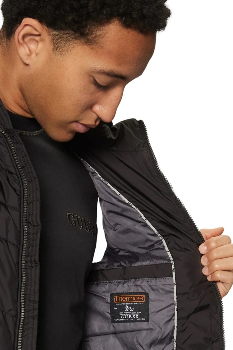 Guess Hafif Şişme Erkek Siyah Yelek M5RN21WCQA2-JBLK