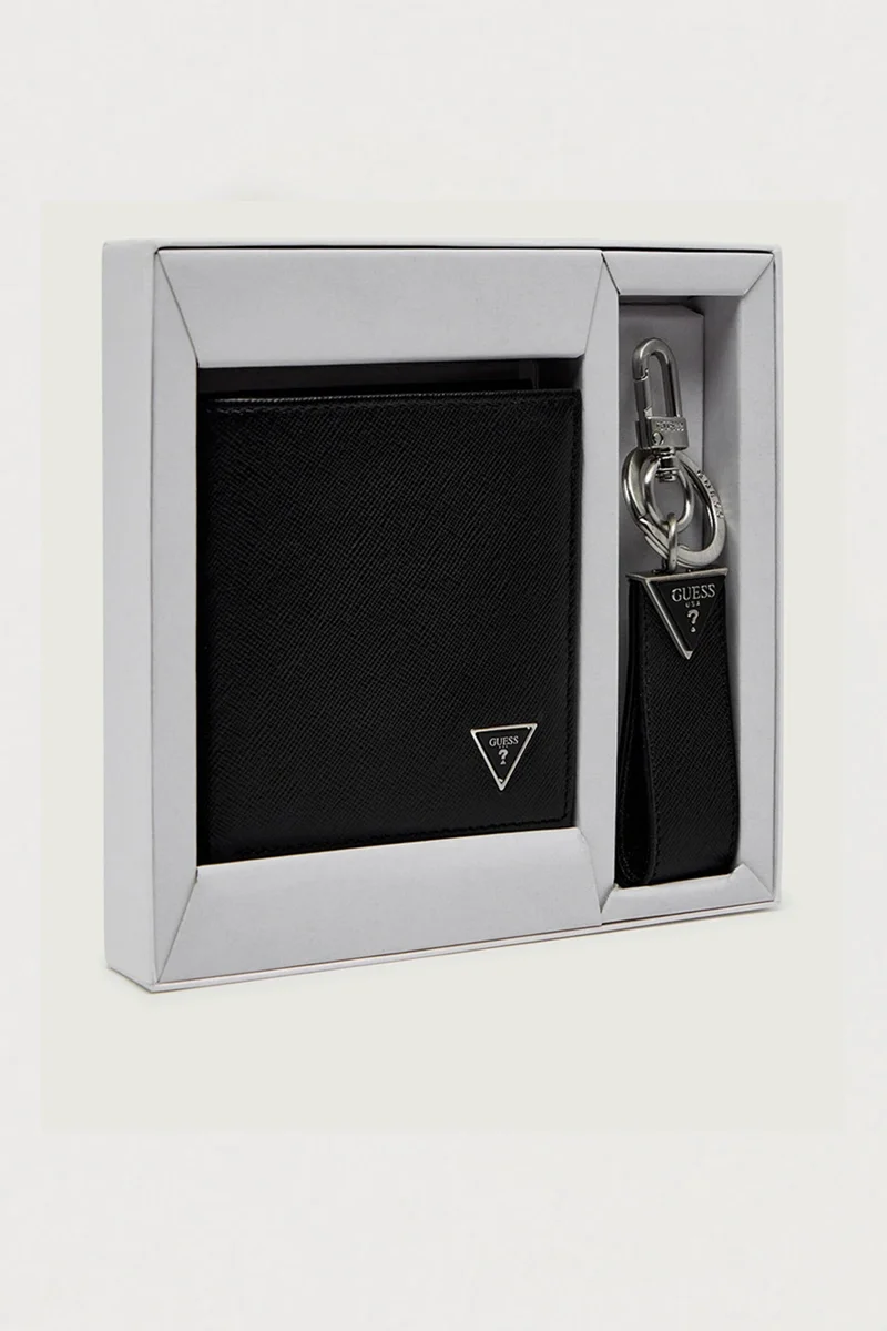 Guess Hediye Seti ve Anahtarlık Erkek Siyah Kutu Seti GFBOXMP6101-BLA