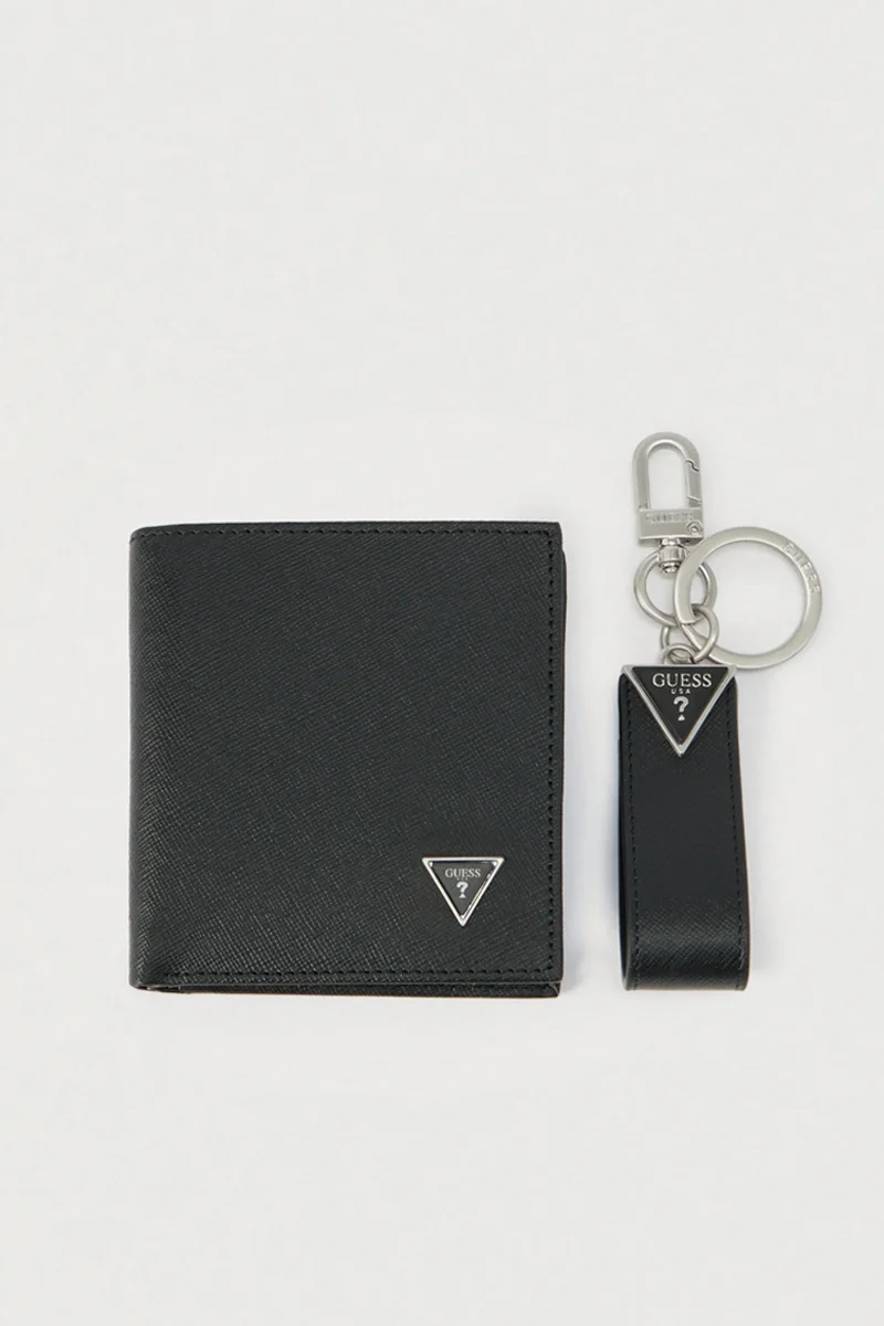 Guess Hediye Seti ve Anahtarlık Erkek Siyah Kutu Seti GFBOXMP6101-BLA