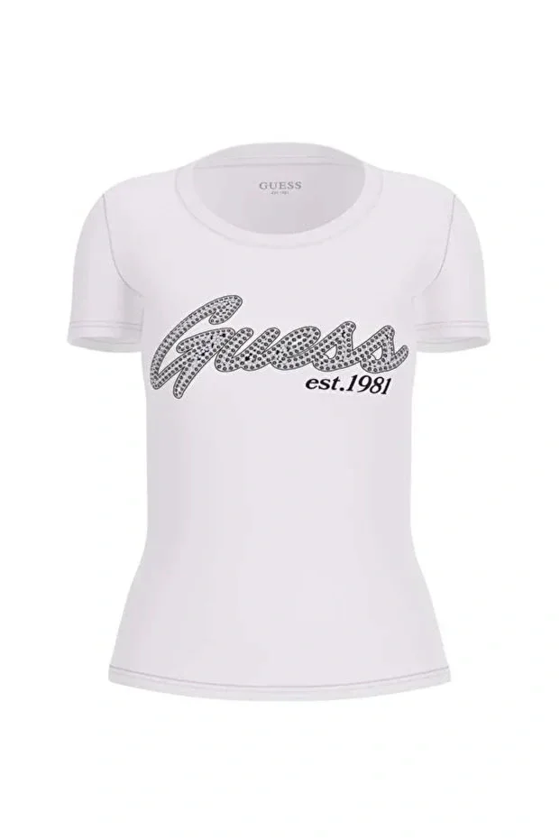 Guess Hot Kadın Beyaz Slim Fit T-Shirt W5YI16J1314-G011