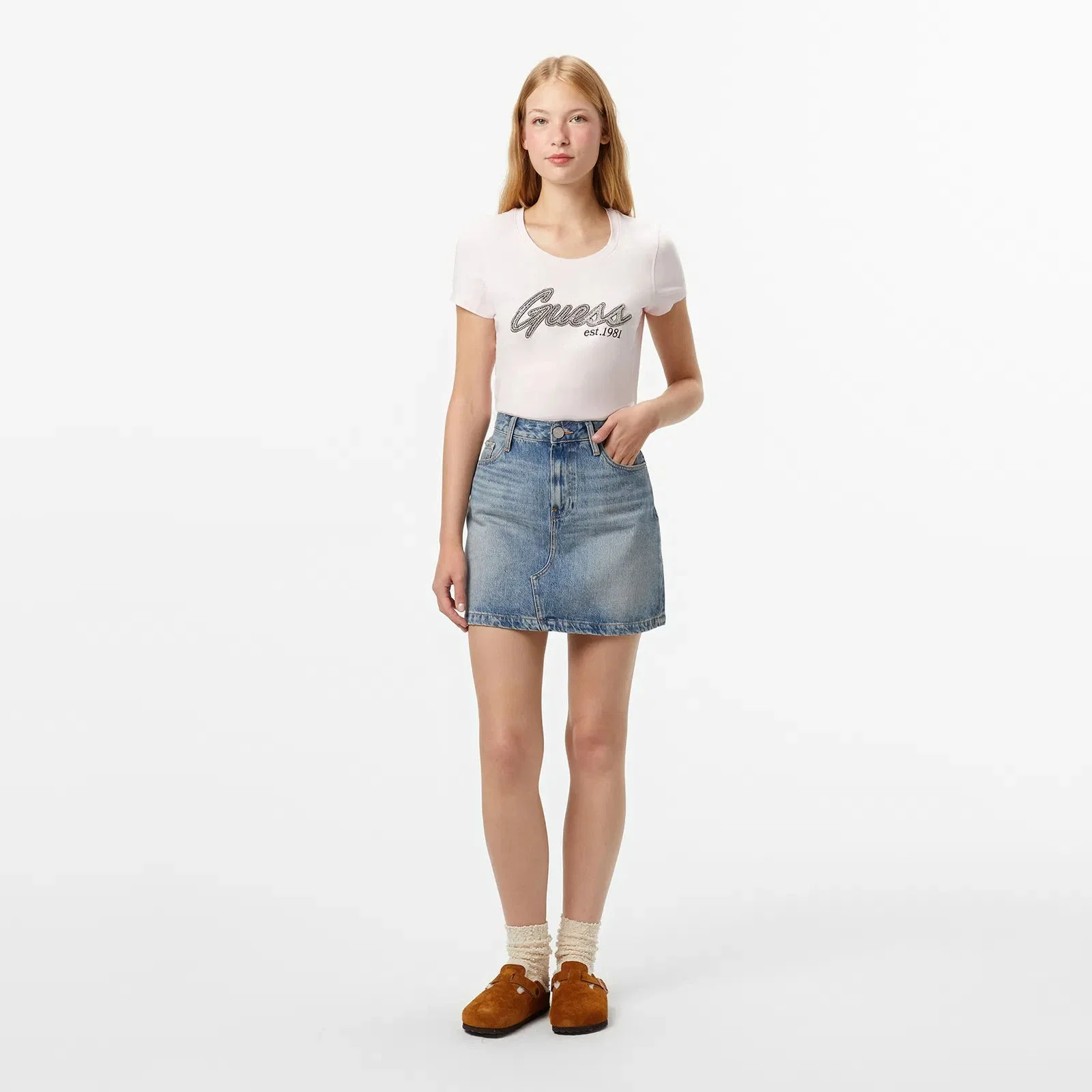 Guess Hot Kadın Pembe Slim Fit T-Shirt W5YI16J1314-A60W