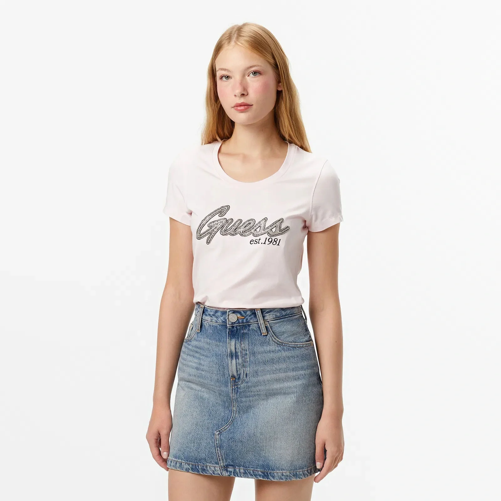 Guess Hot Kadın Pembe Slim Fit T-Shirt W5YI16J1314-A60W