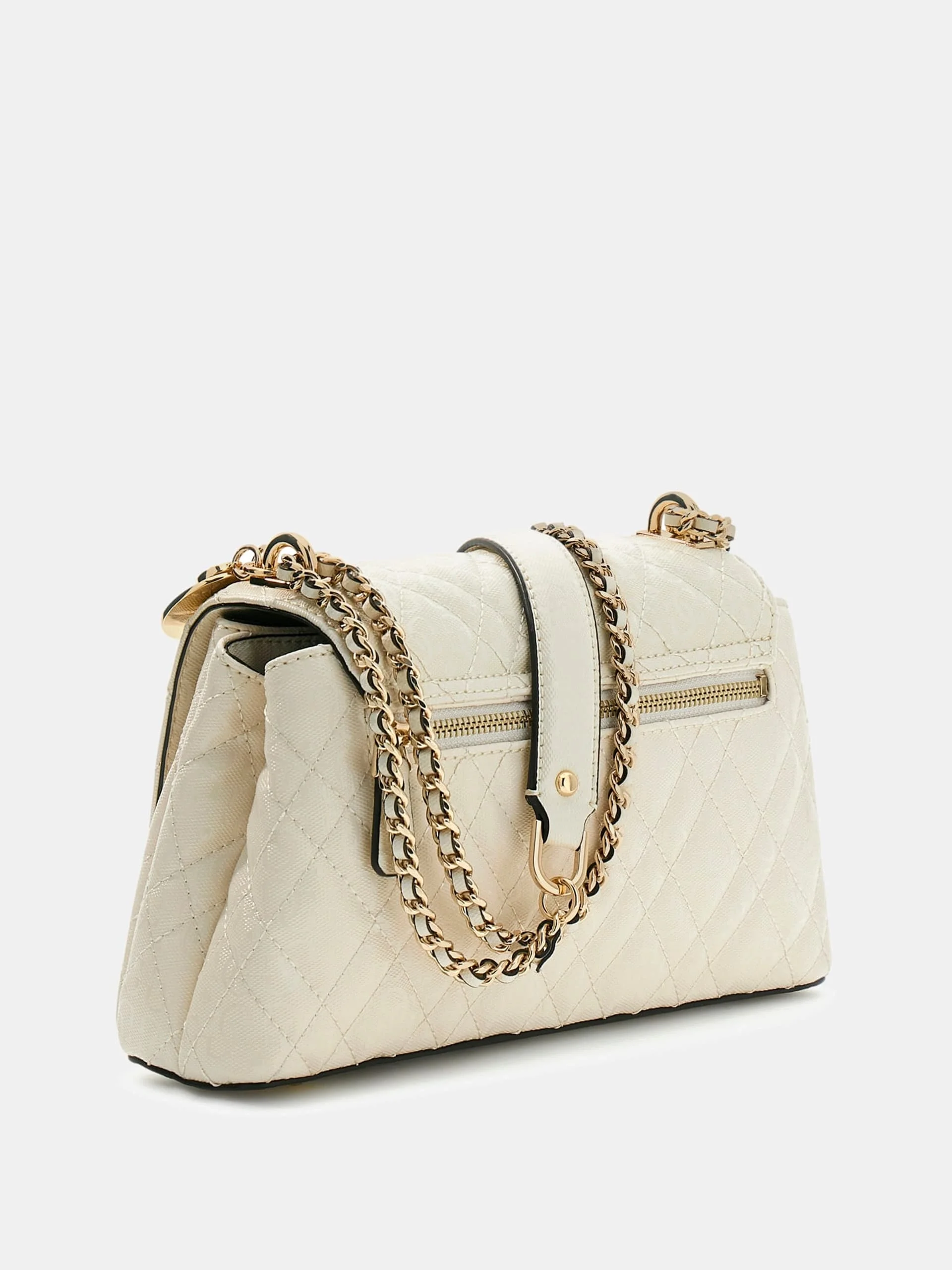 Guess Isemay Dönüştürülebilir Çapraz Askılı Kapaklı Kadın Beyaz El Çantası HWGG9628210-OFF