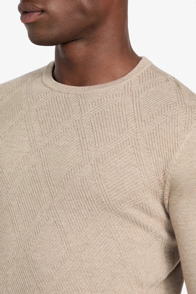 Guess Jamaar Erkek Bej Yün Karışımlı  Kazak  M5BR08Z0432-H184