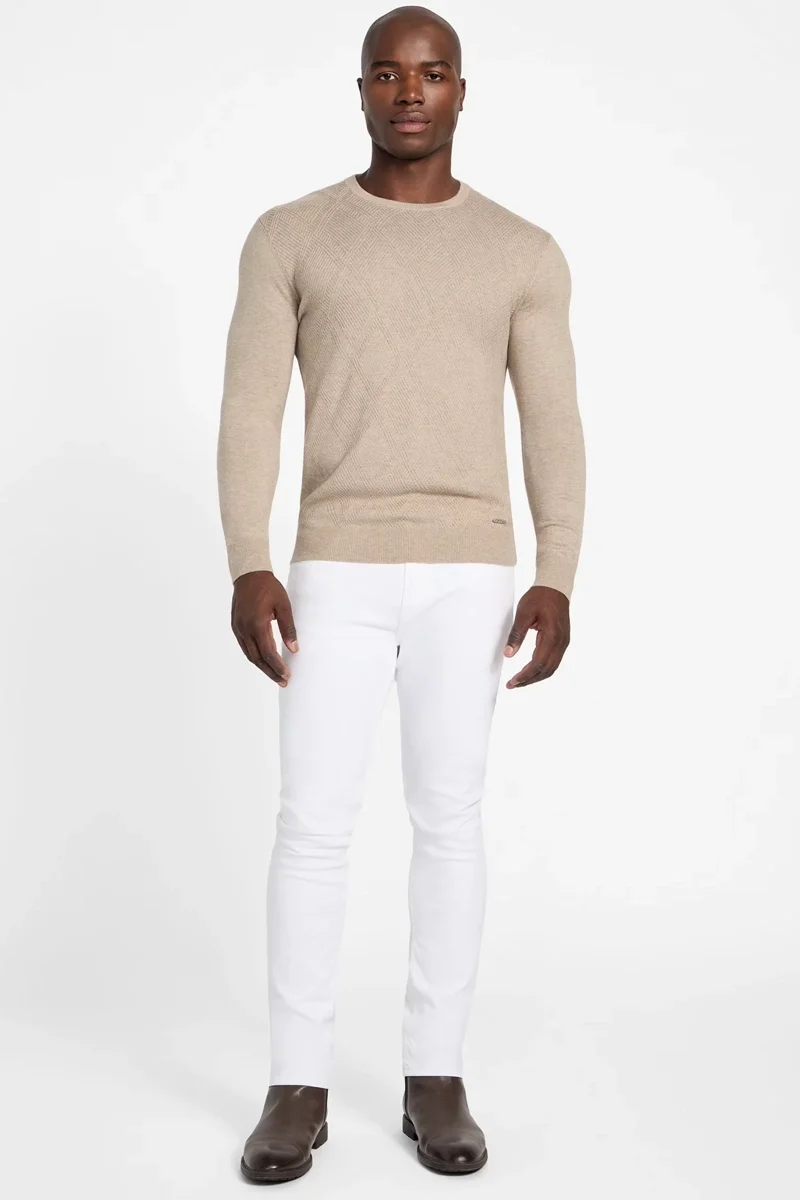 Guess Jamaar Erkek Bej Yün Karışımlı  Kazak  M5BR08Z0432-H184