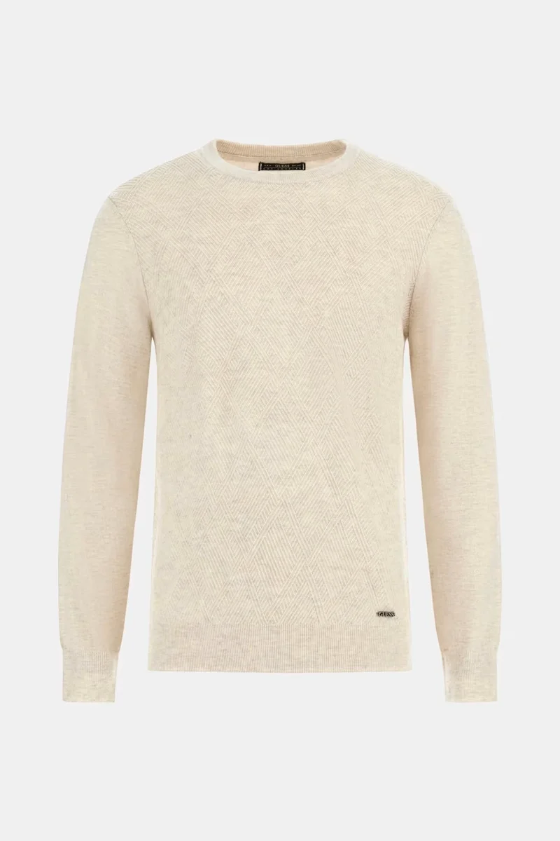 Guess Jamaar Erkek Krem Yün Karışımlı  Kazak  M5BR08Z0432-LOH