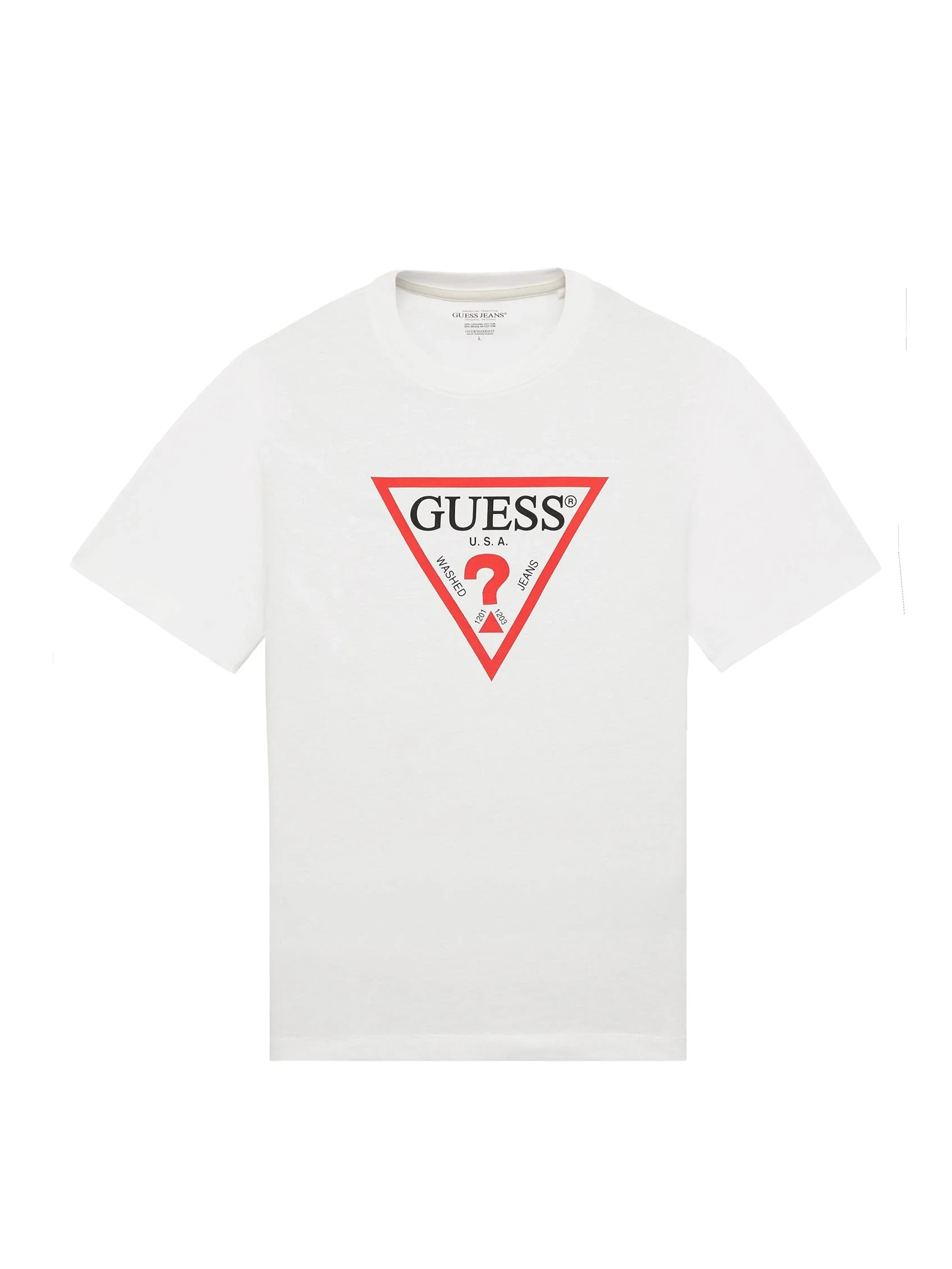 Guess  Erkek Beyaz Oversize Fit T-Shirt M4YI45K8FQ4-G011