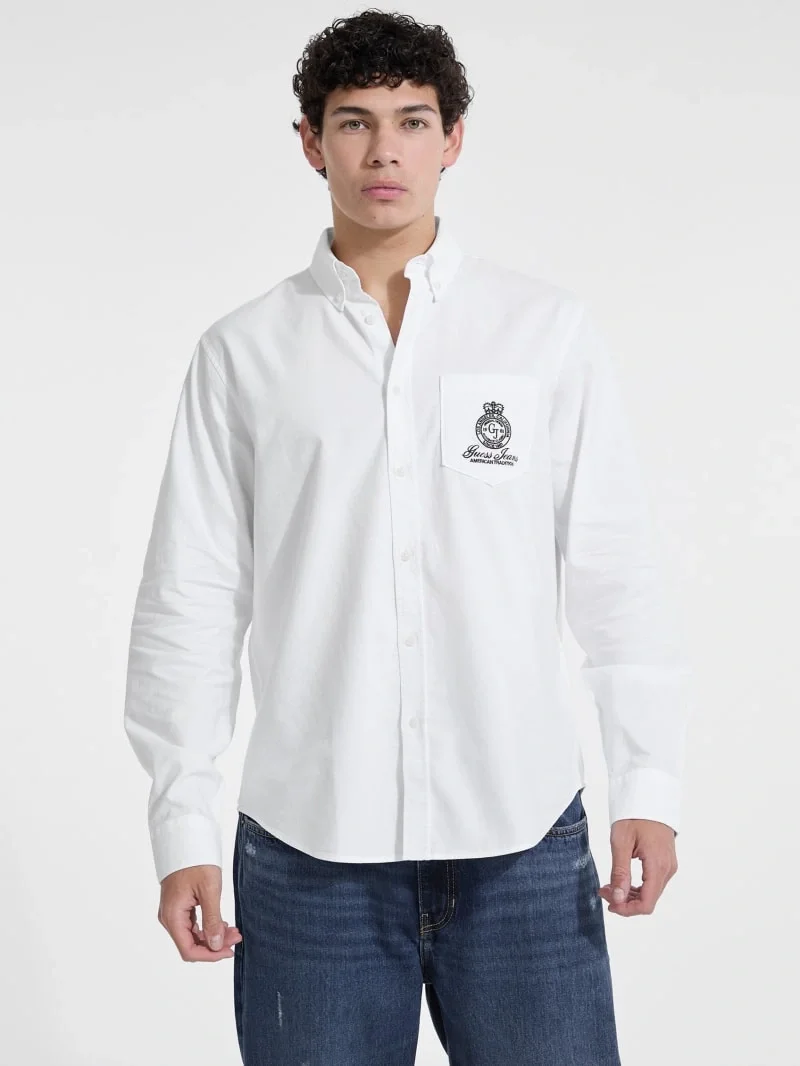 Guess Jeans Erkek Beyaz Regular Fit Gömlek M5YH64WHFK1-G011