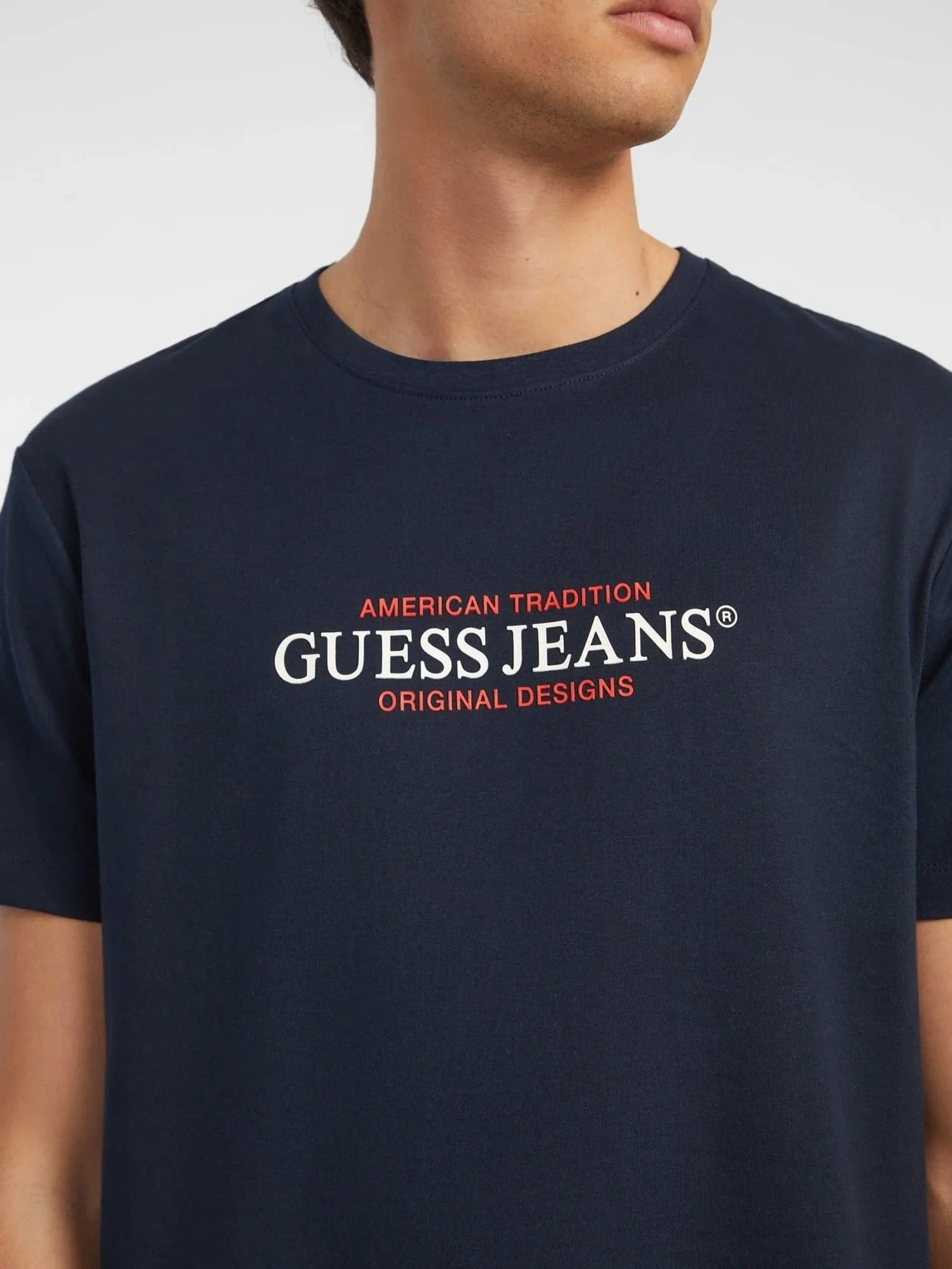 Guess Jeans Erkek Lacivert Regular Fit T-Shirt M4YI42K8FQ4-A71W