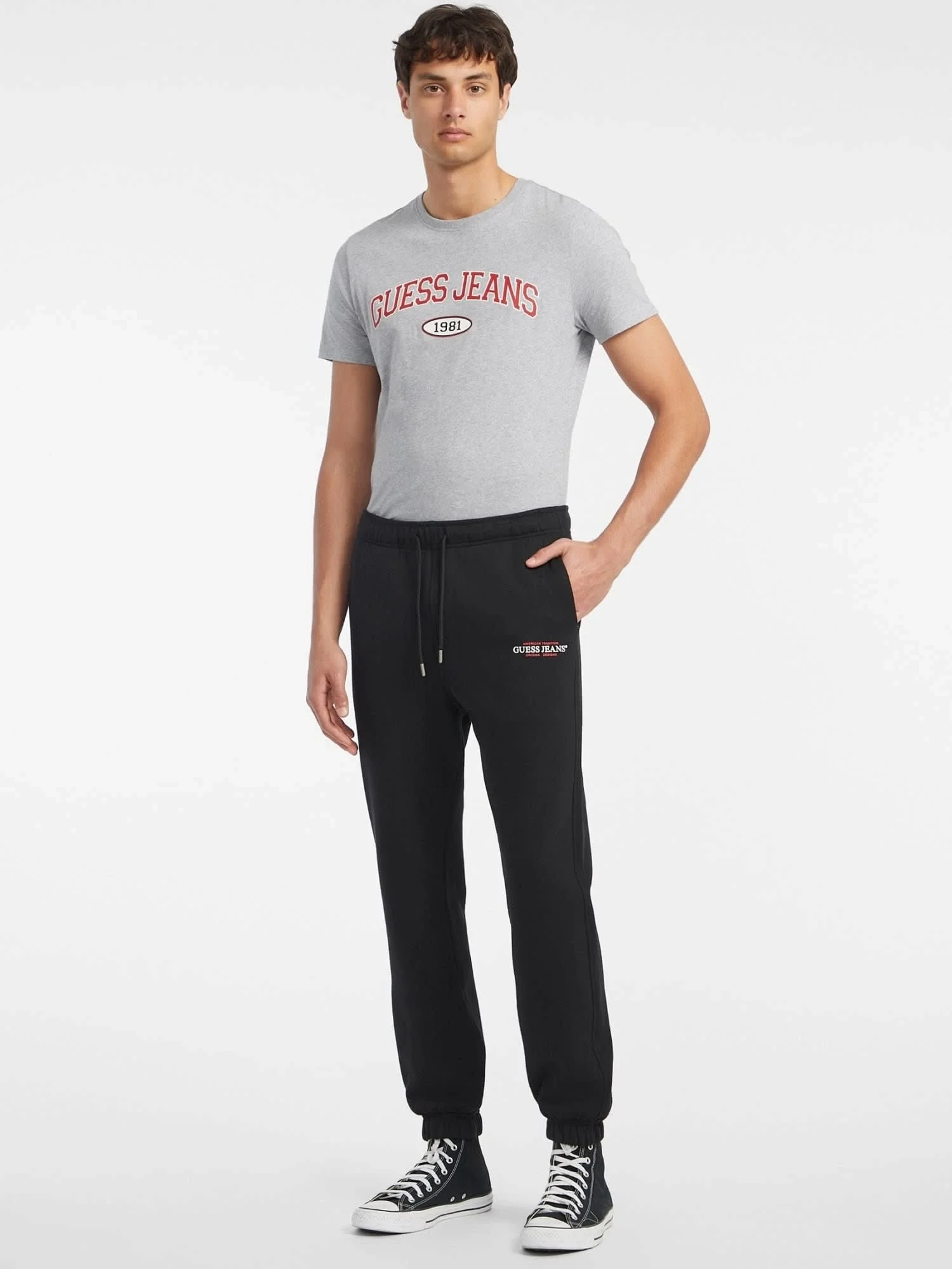 Guess  Erkek Siyah Regular Fit Eşofman Altı M4YB18K9V31-JBLK