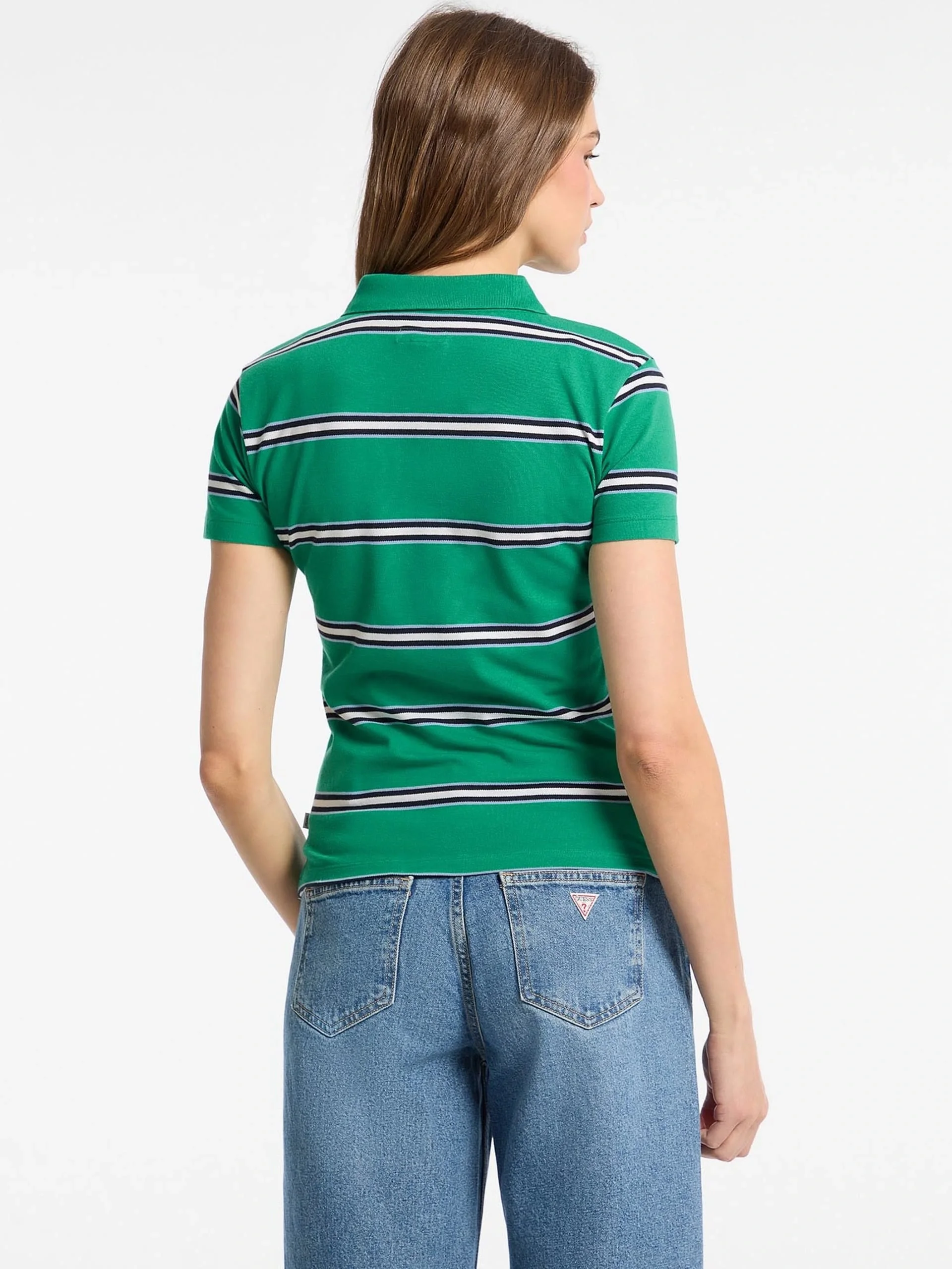 Guess Jeans Kadın Çok Renkli Slim Fit Polo T-Shirt W5YP40KCYR1-S83J