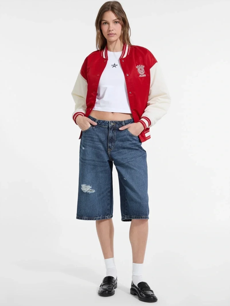 Guess Jeans Kadın Kırmızı Bomber Ceket W5YL15WHAA2-G585