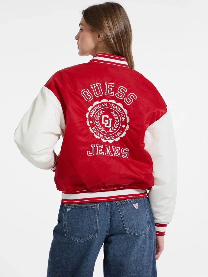 Guess Jeans Kadın Kırmızı Bomber Ceket W5YL15WHAA2-G585