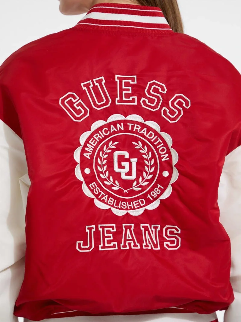 Guess Jeans Kadın Kırmızı Bomber Ceket W5YL15WHAA2-G585