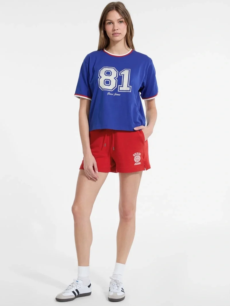 Guess Jeans Kadın Mavi Boxy Fit T-Shirt W5YI19K8HM0-G7L5