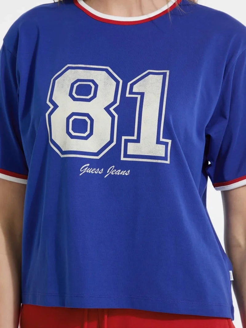 Guess Jeans Kadın Mavi Boxy Fit T-Shirt W5YI19K8HM0-G7L5