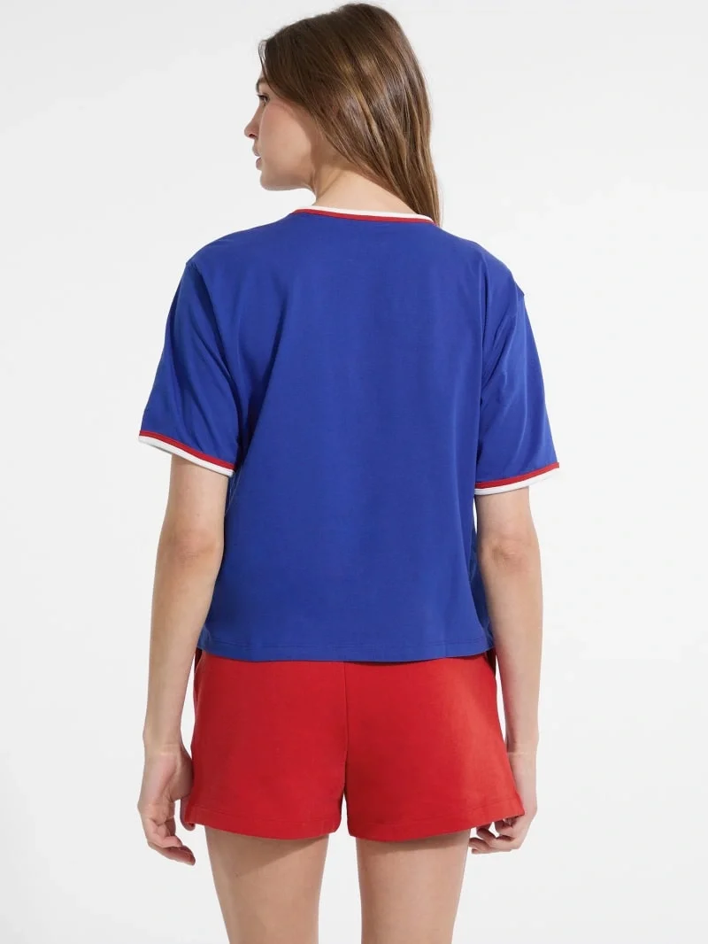 Guess Jeans Kadın Mavi Boxy Fit T-Shirt W5YI19K8HM0-G7L5