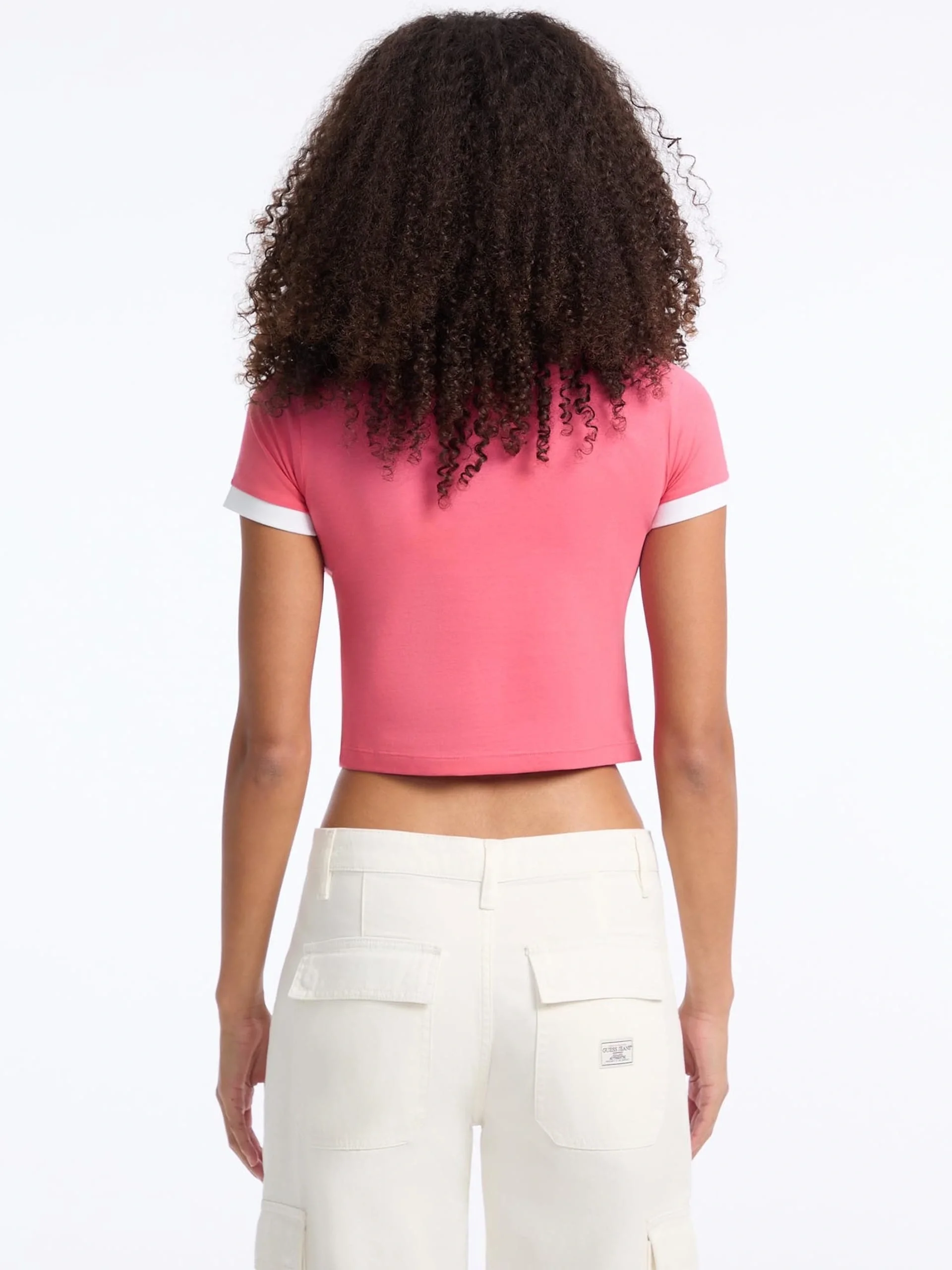 Guess Jeans Kadın Pembe Boxy Fit  Crop  W5YI03J1314-A619