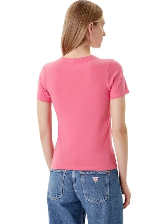 Guess Jeans Kadın Pembe Slim Fit T-Shirt W4YI04J1314-A619