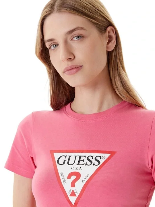 Guess Jeans Kadın Pembe Slim Fit T-Shirt W4YI04J1314-A619