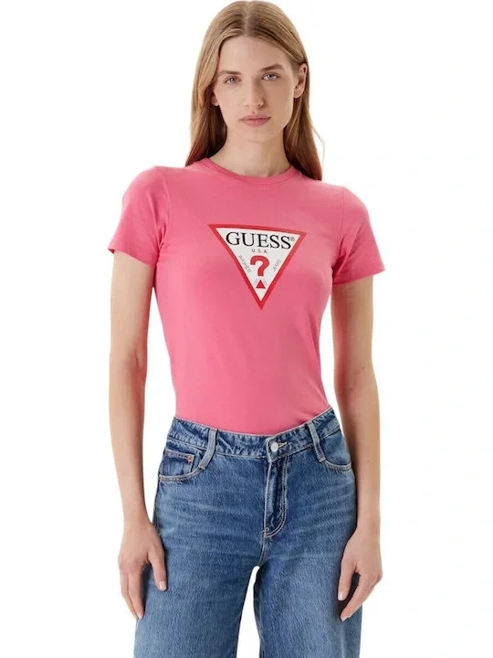 Guess Jeans Kadın Pembe Slim Fit T-Shirt W4YI04J1314-A619