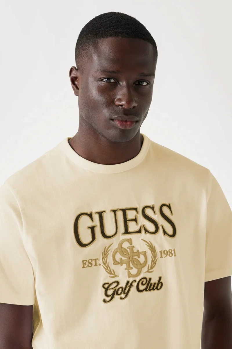 Guess Jersey Erkek Bej Regular Fit T-Shirt M5YI22K8FQ4-G1FE