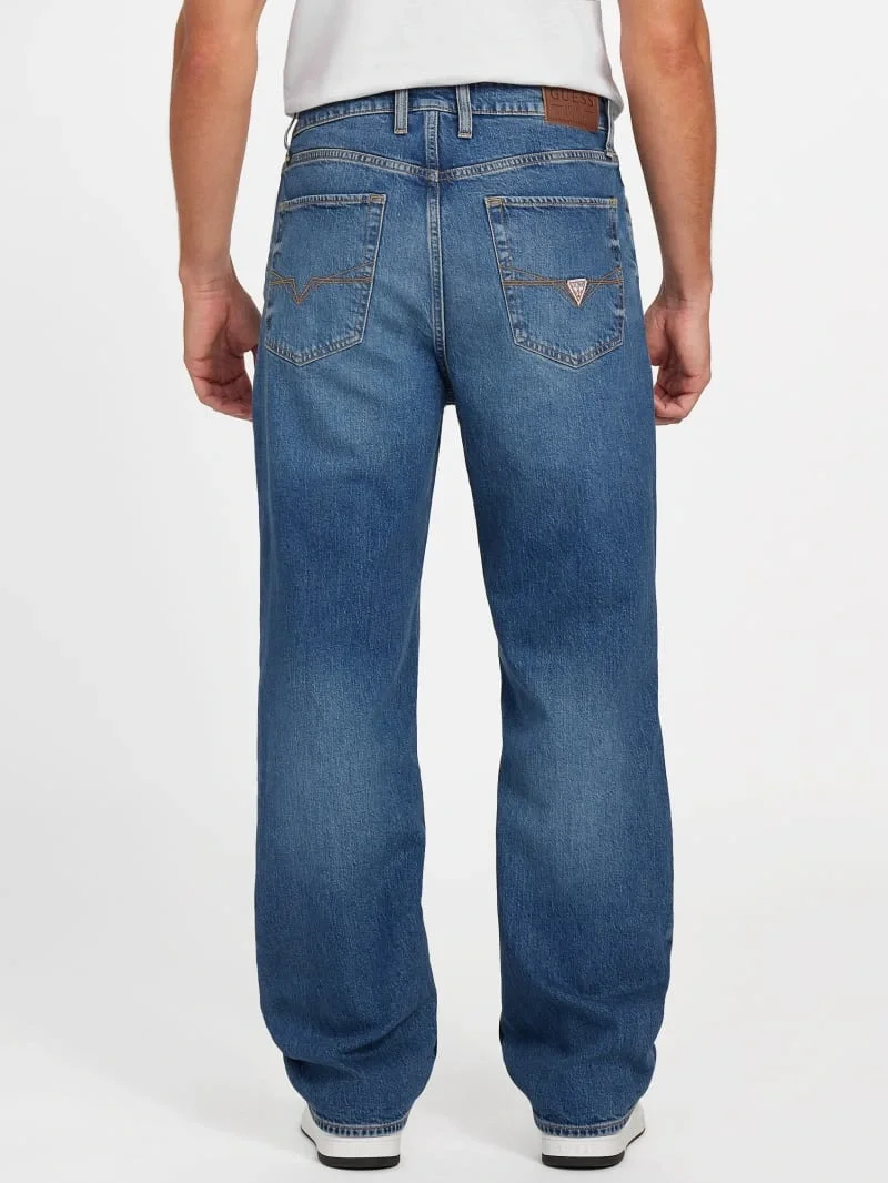 Guess Jett Erkek Mavi Loose Fit Jean M5BA0PD4K30-FLXI