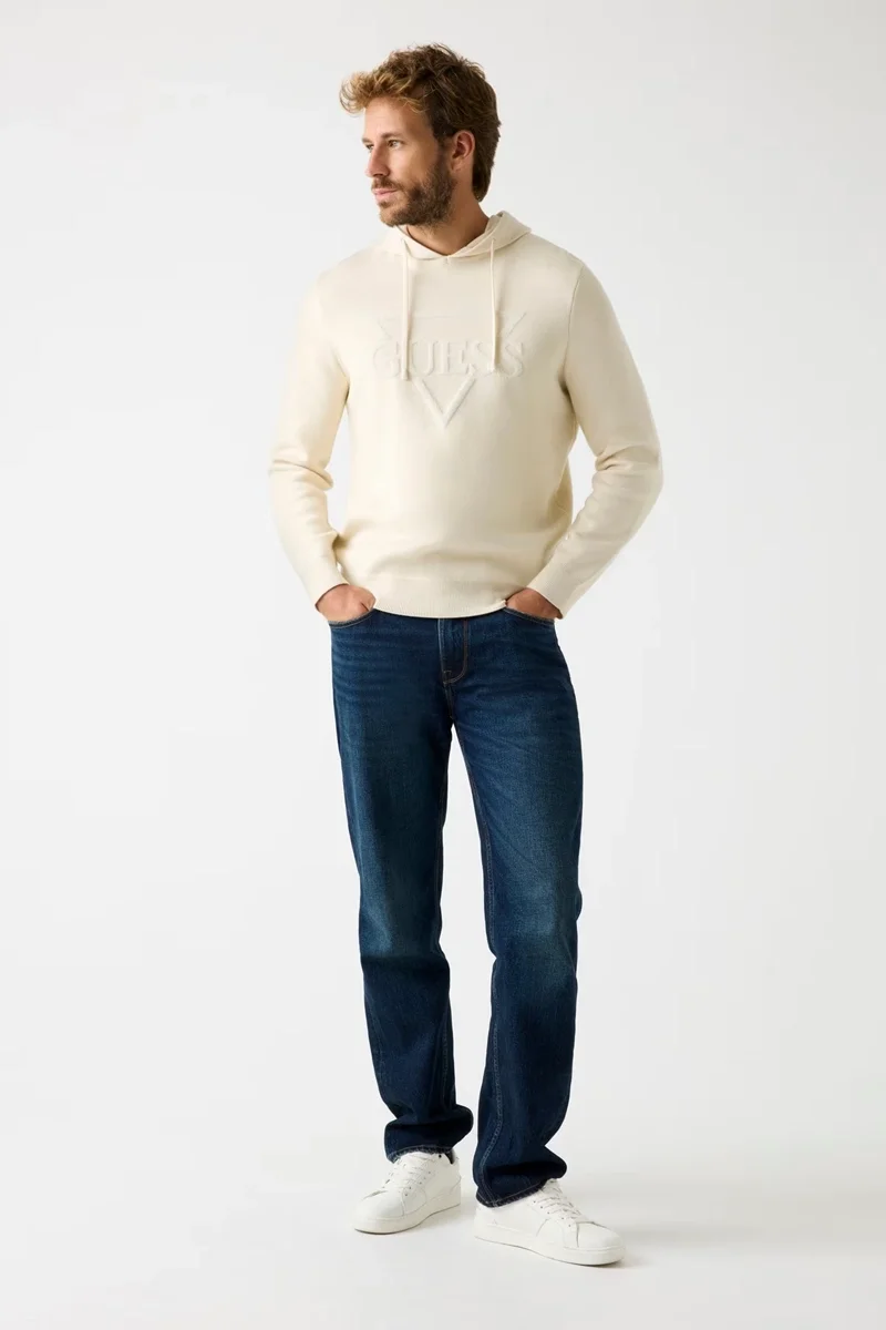 Guess Joby Erkek Krem Sweatshirt M5BR18Z0470-G1CV